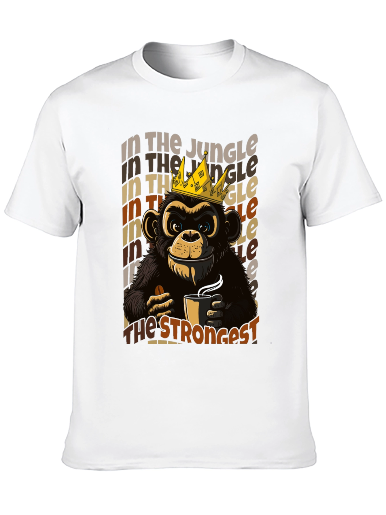 Black King Monkey Coffee T-Shirt - Jungle Strongest view 10