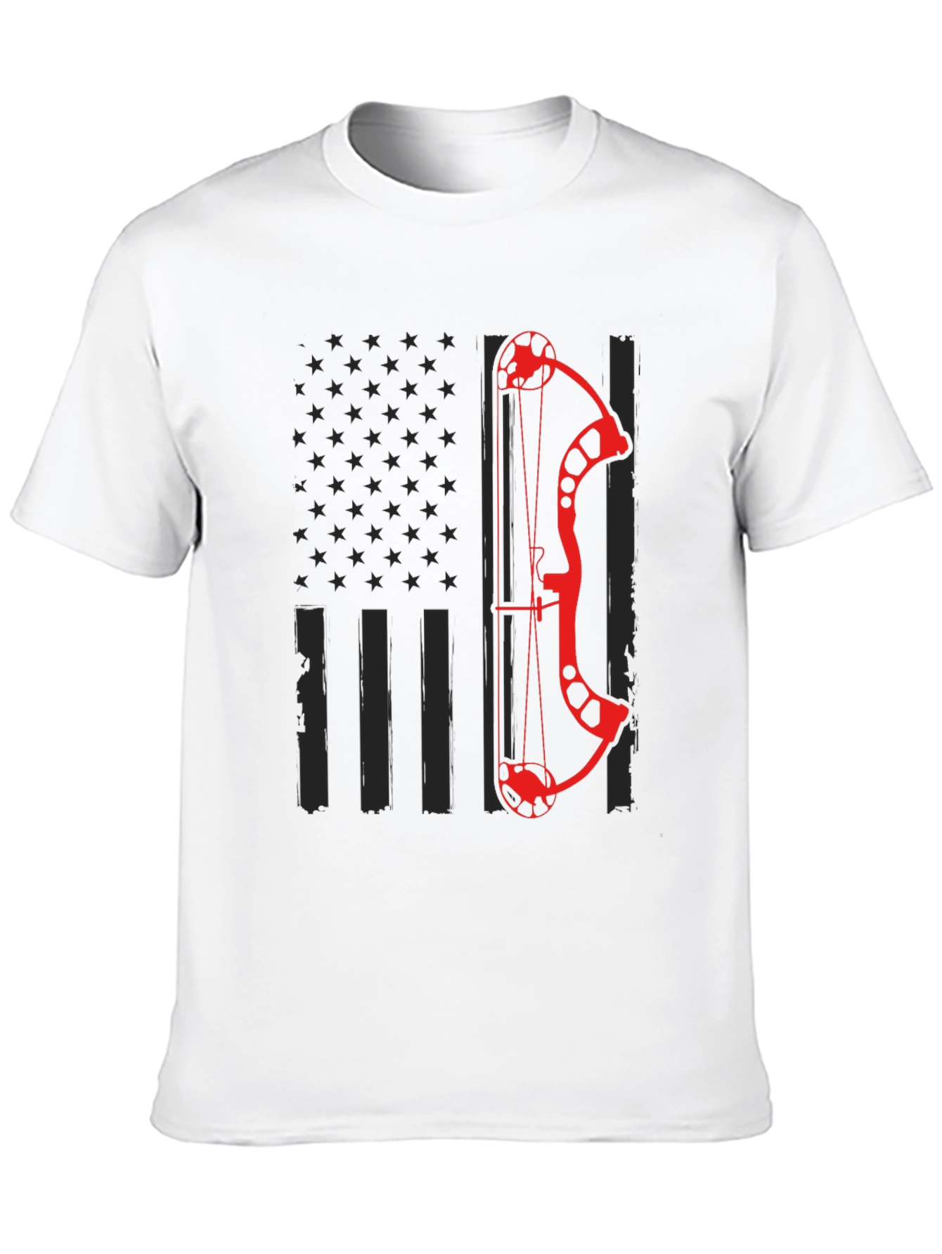 Black Archery Bow American Flag Graphic T-Shirt view 10