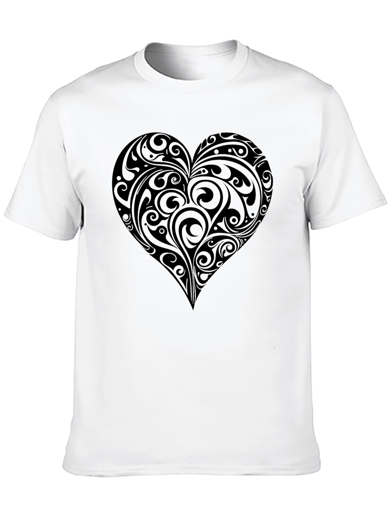 Black Heart Swirl Graphic Tee - Men's Black T-Shirt view 10