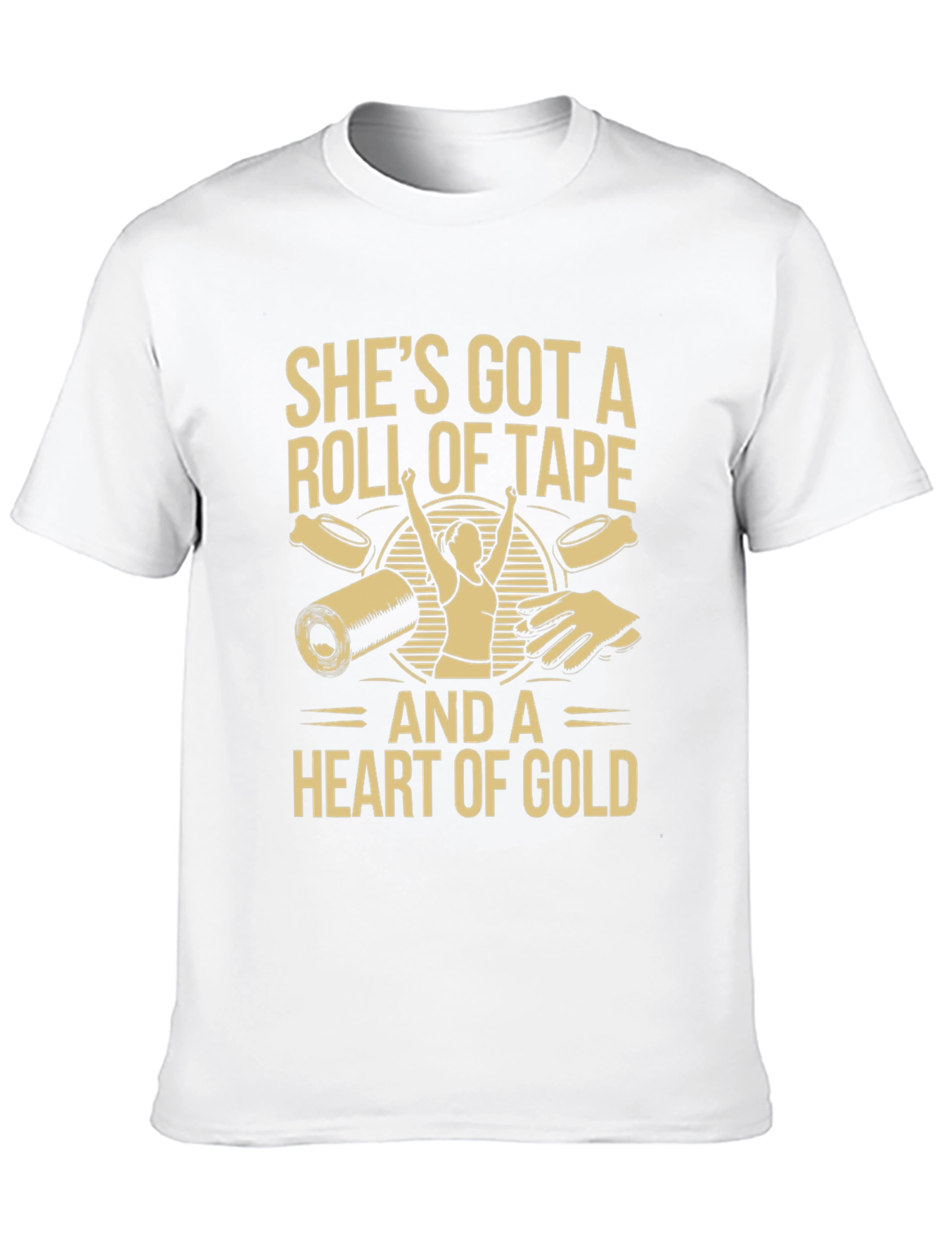 Black Roll of Tape and Heart of Gold Black T-Shirt view 10