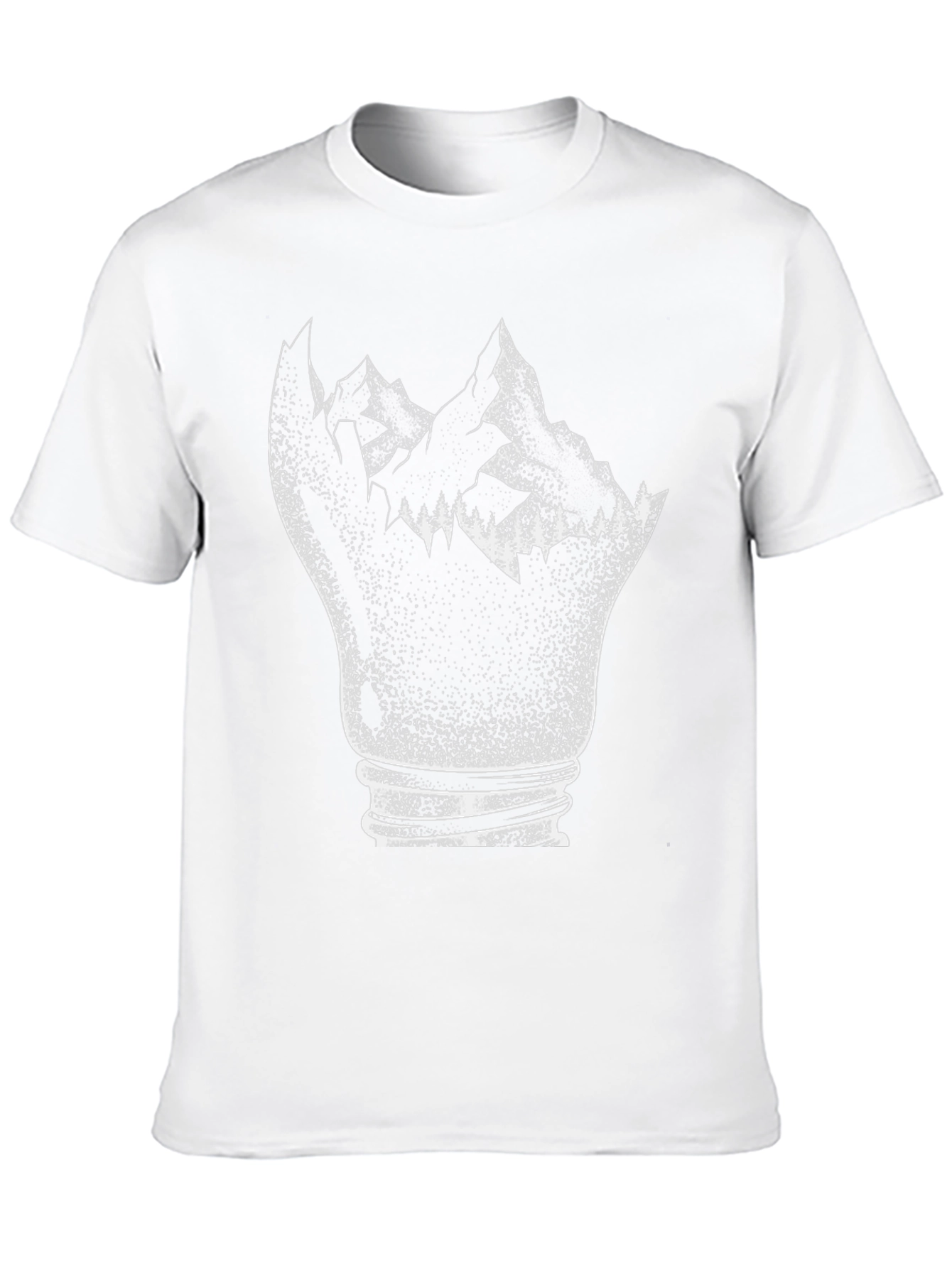 Black Mountainscape Bulb Graphic T-Shirt - Unique Design view 10