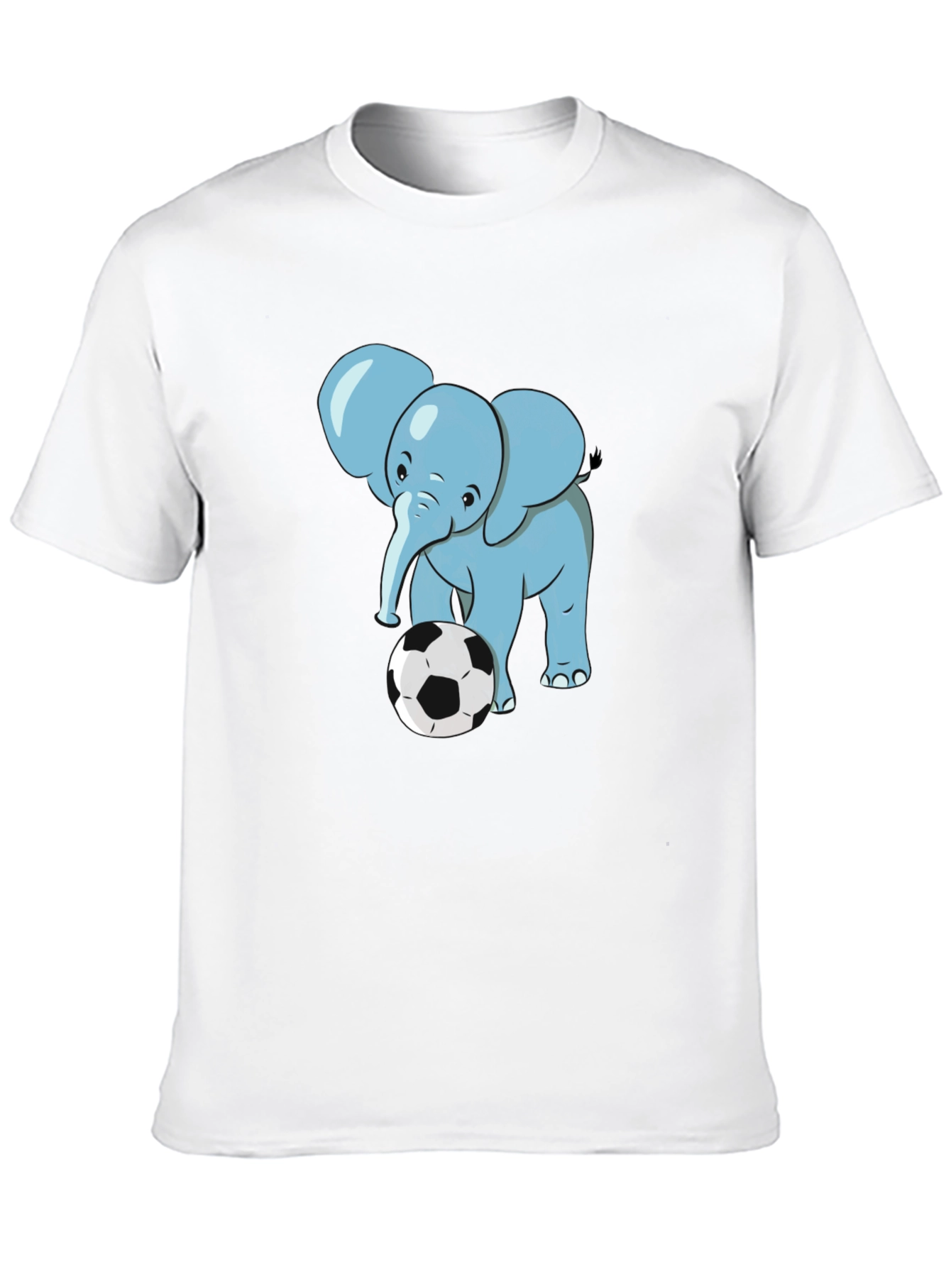 Black Elephant Soccer T-Shirt - Black Cotton Tee view 10