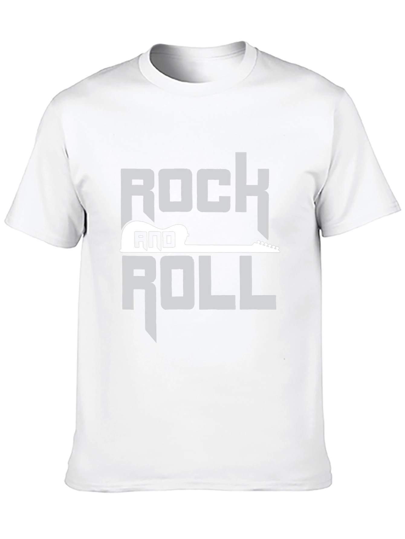 Black Rock and Roll Guitar Graphic Black T-Shirt view 10