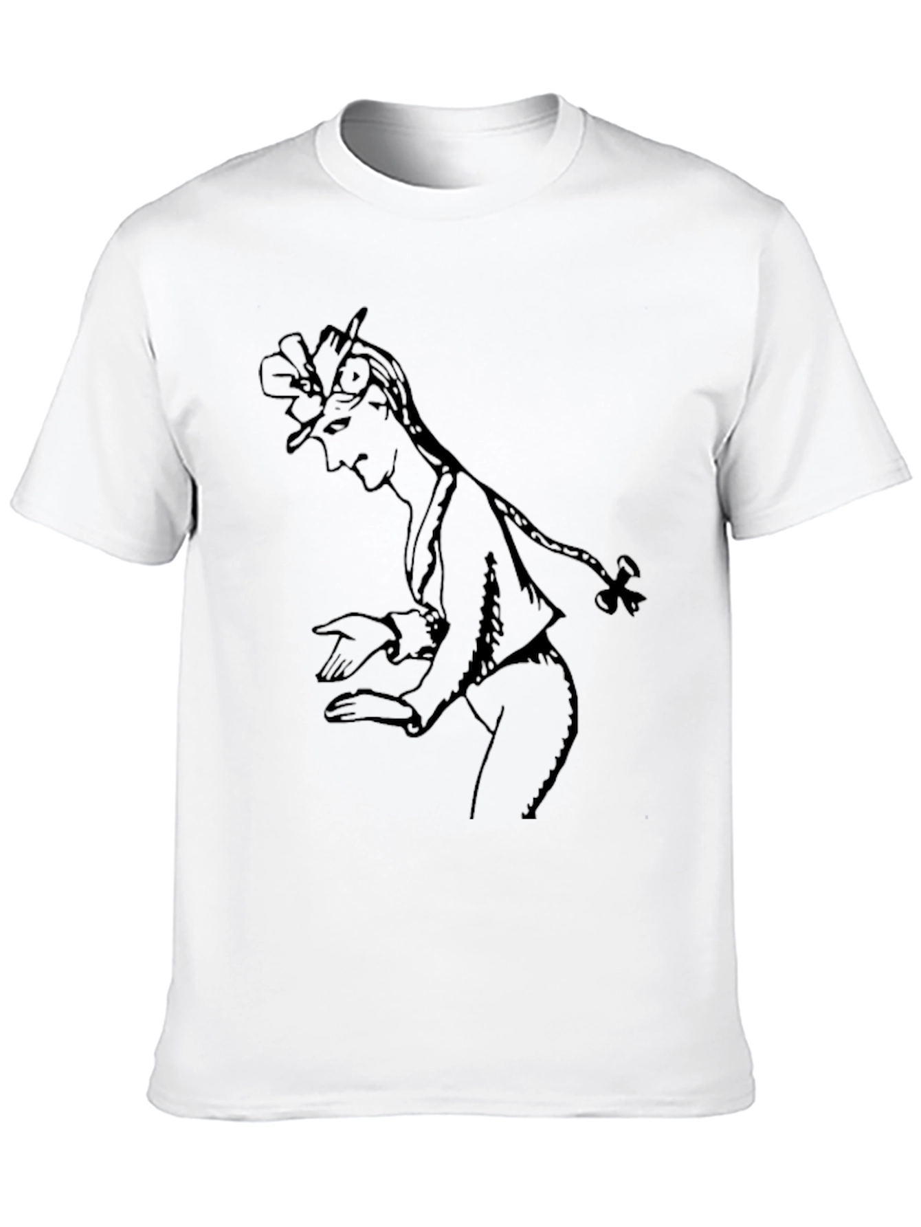 Black Elegant Black T-Shirt with Sketch Graphic view 10