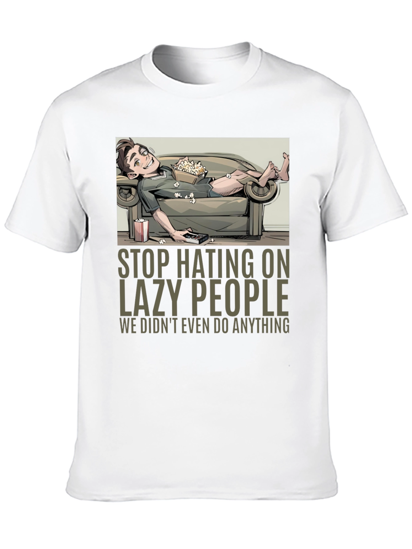Black Stop Hating Lazy People Graphic Tee view 10
