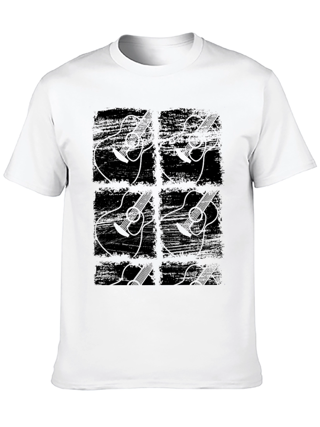 Black Guitar Graphic Print Black T-Shirt view 10
