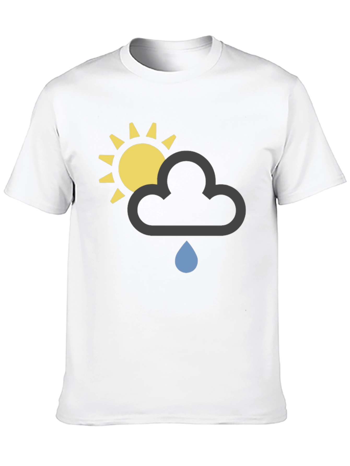 Black Weather Graphic T-Shirt - Sun, Cloud, Rain view 10