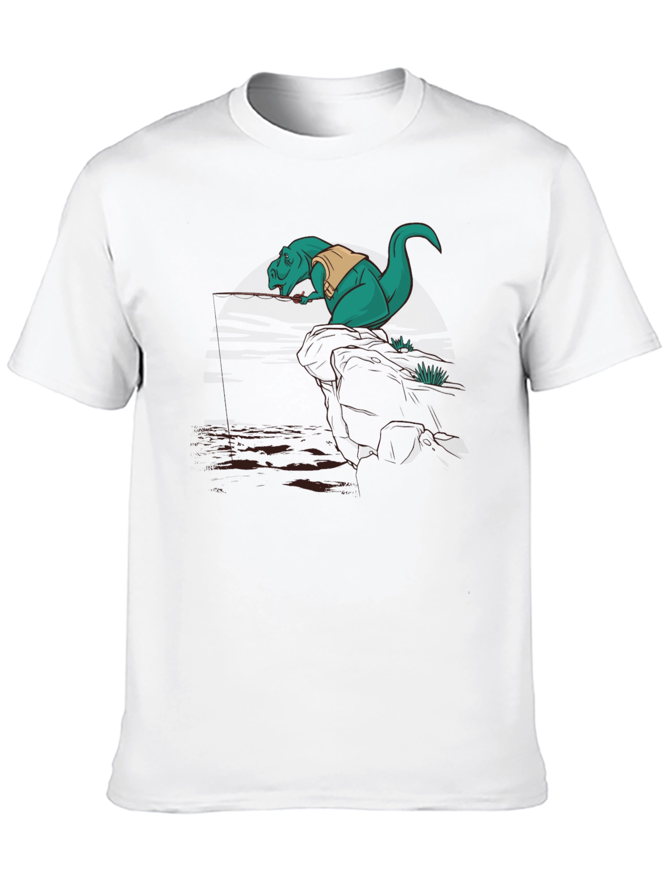 Black Dino Fishing Tee - Black Cotton T-Shirt view 10