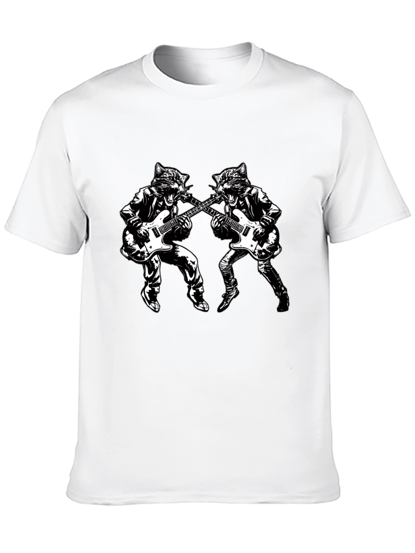 Black Rockin' Cat Band T-Shirt - Unisex Style view 10