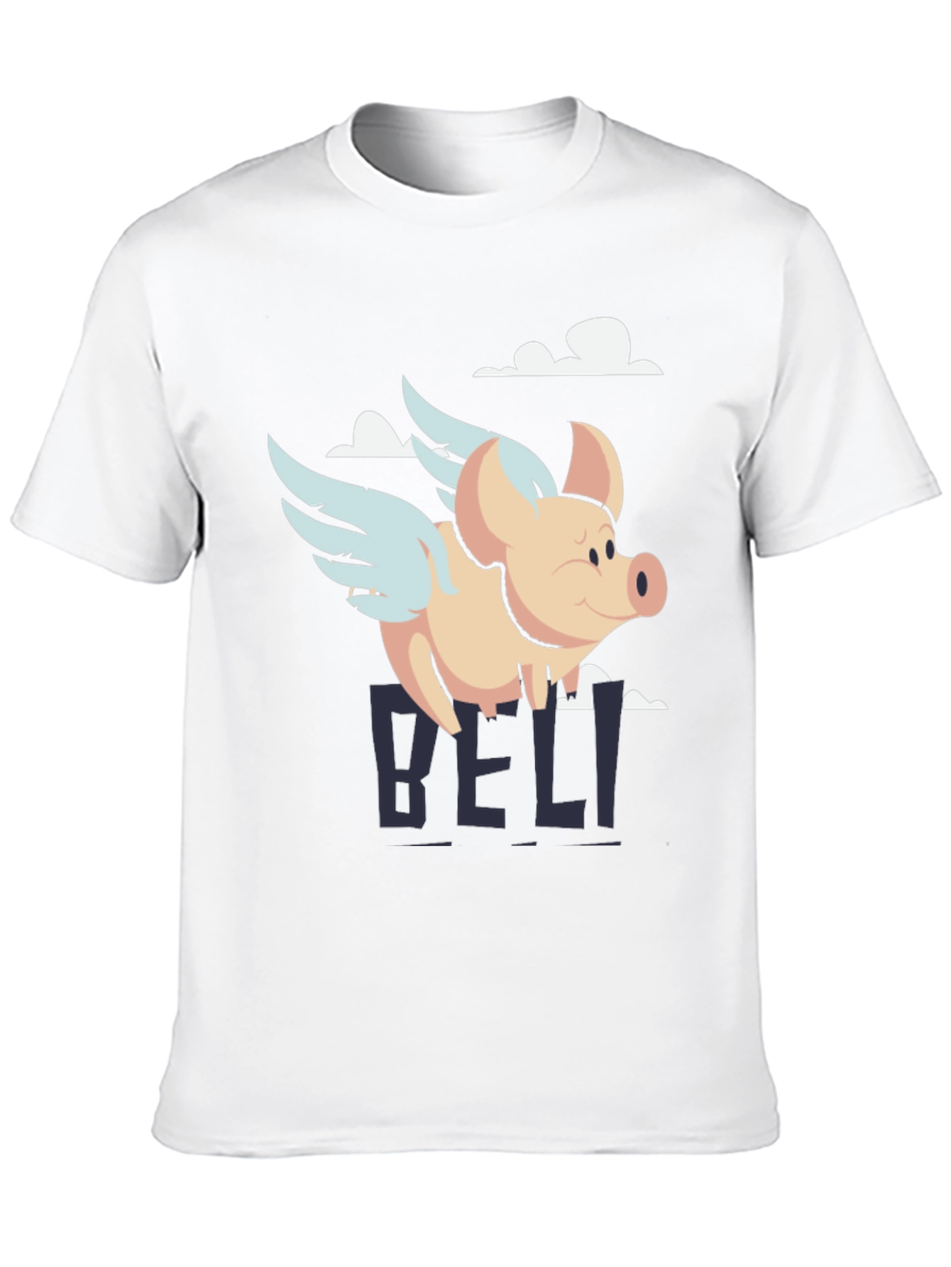 Black Flying Pig Graphic Tee - Men's Black T-Shirt view 10