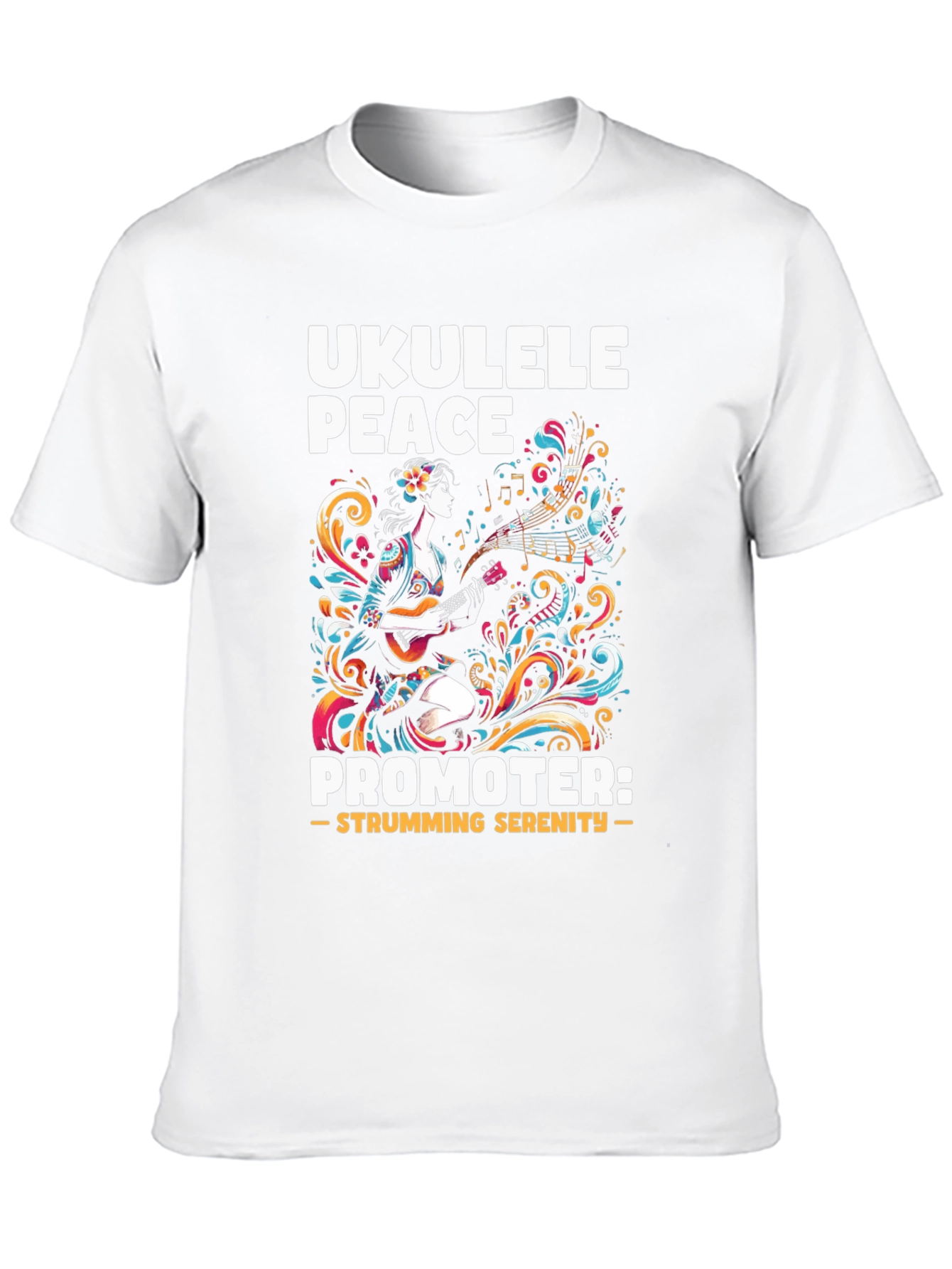 Black Ukulele Peace Promoter Black T-Shirt view 10