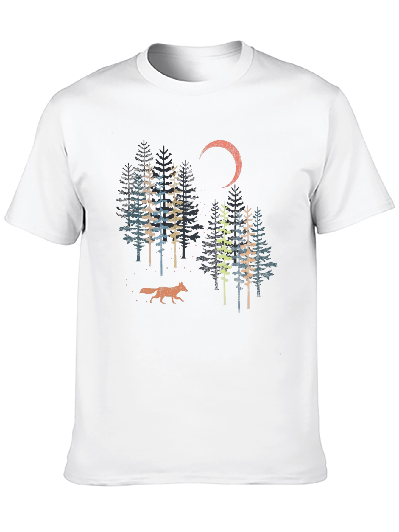 Black Nature Scene Graphic Tee - Black Cotton Blend view 10