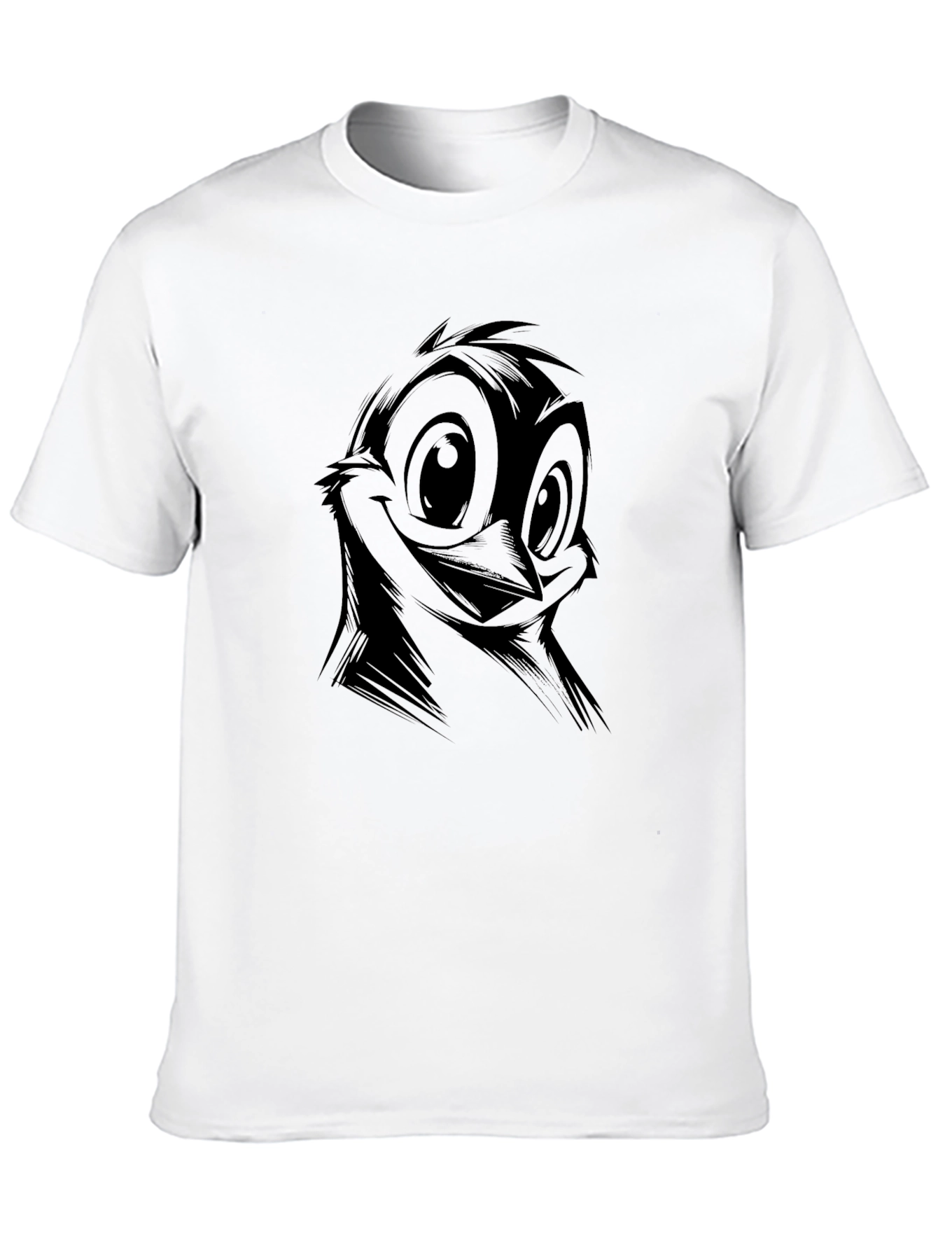 Black Cartoon Bird Graphic Black T-Shirt view 10