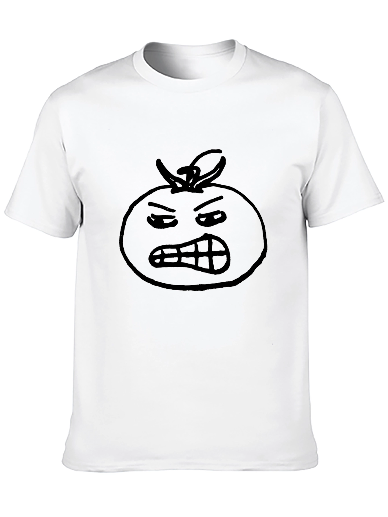 Black Funny Angry Tomato T-Shirt - Black Cotton Tee view 10