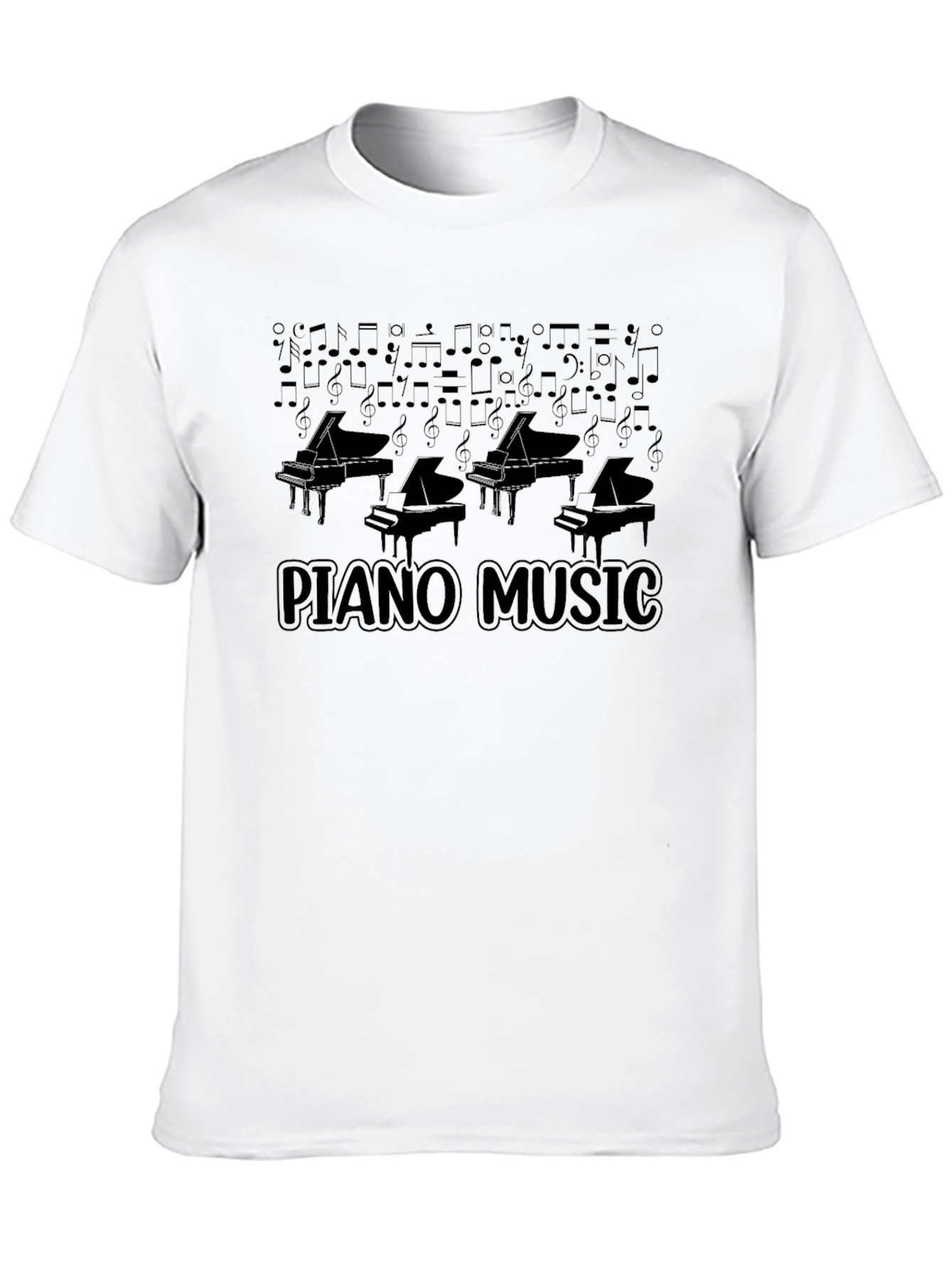 Black Piano Music Graphic Tee - Black view 10
