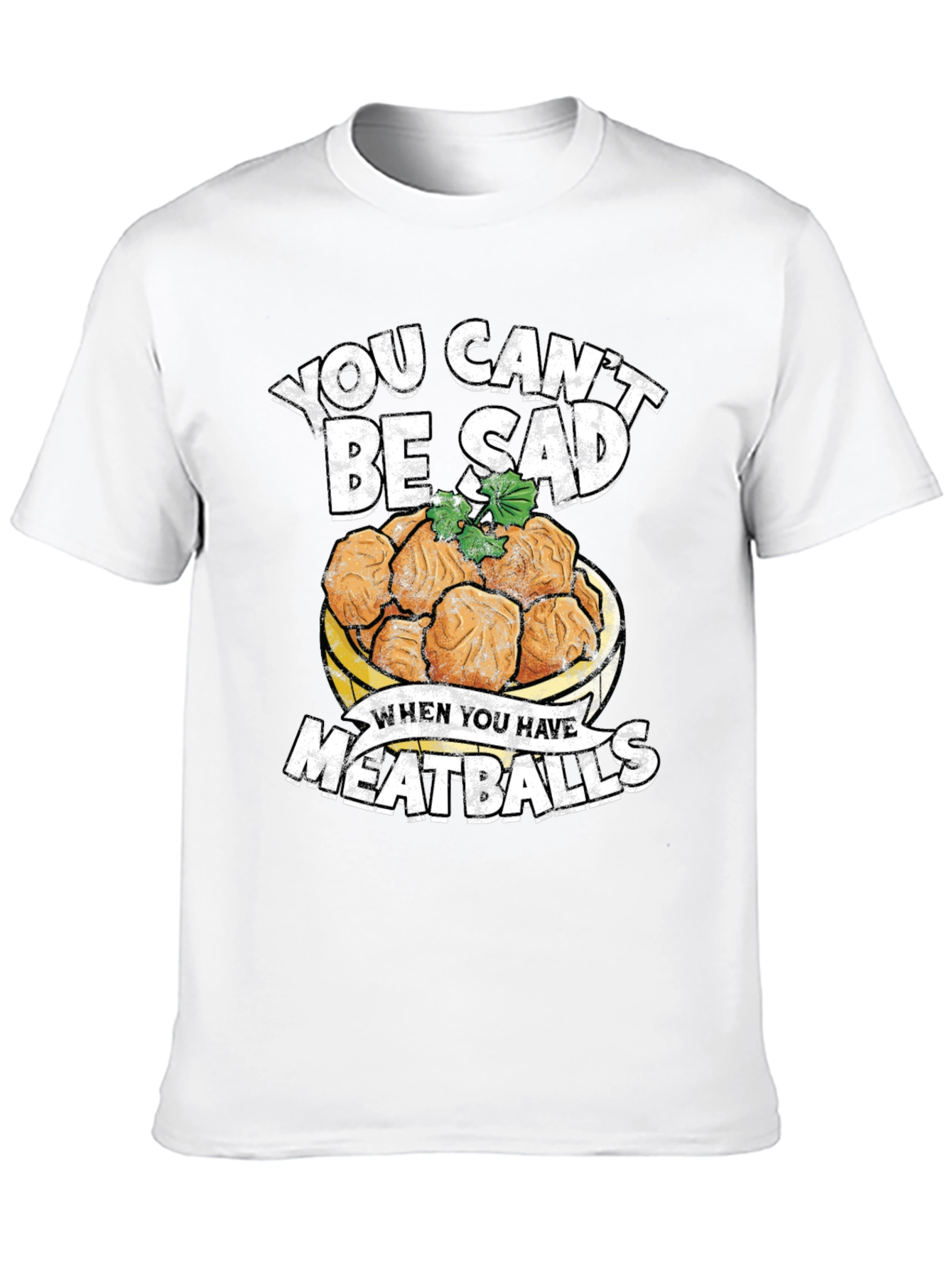 Black You Can't Be Sad Meatballs Graphic Tee view 10