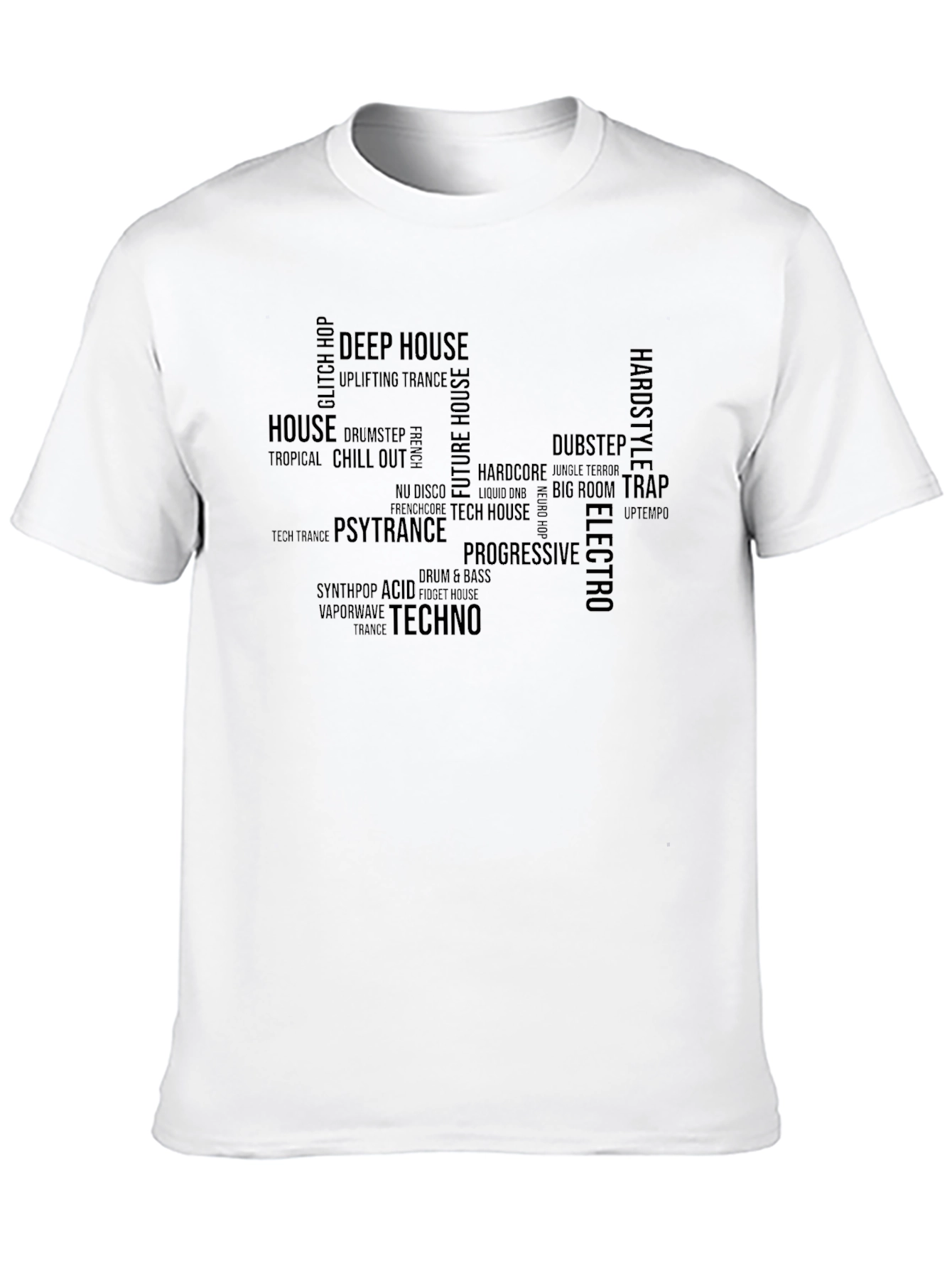 Black Music Genre Word Art Graphic T-Shirt view 10