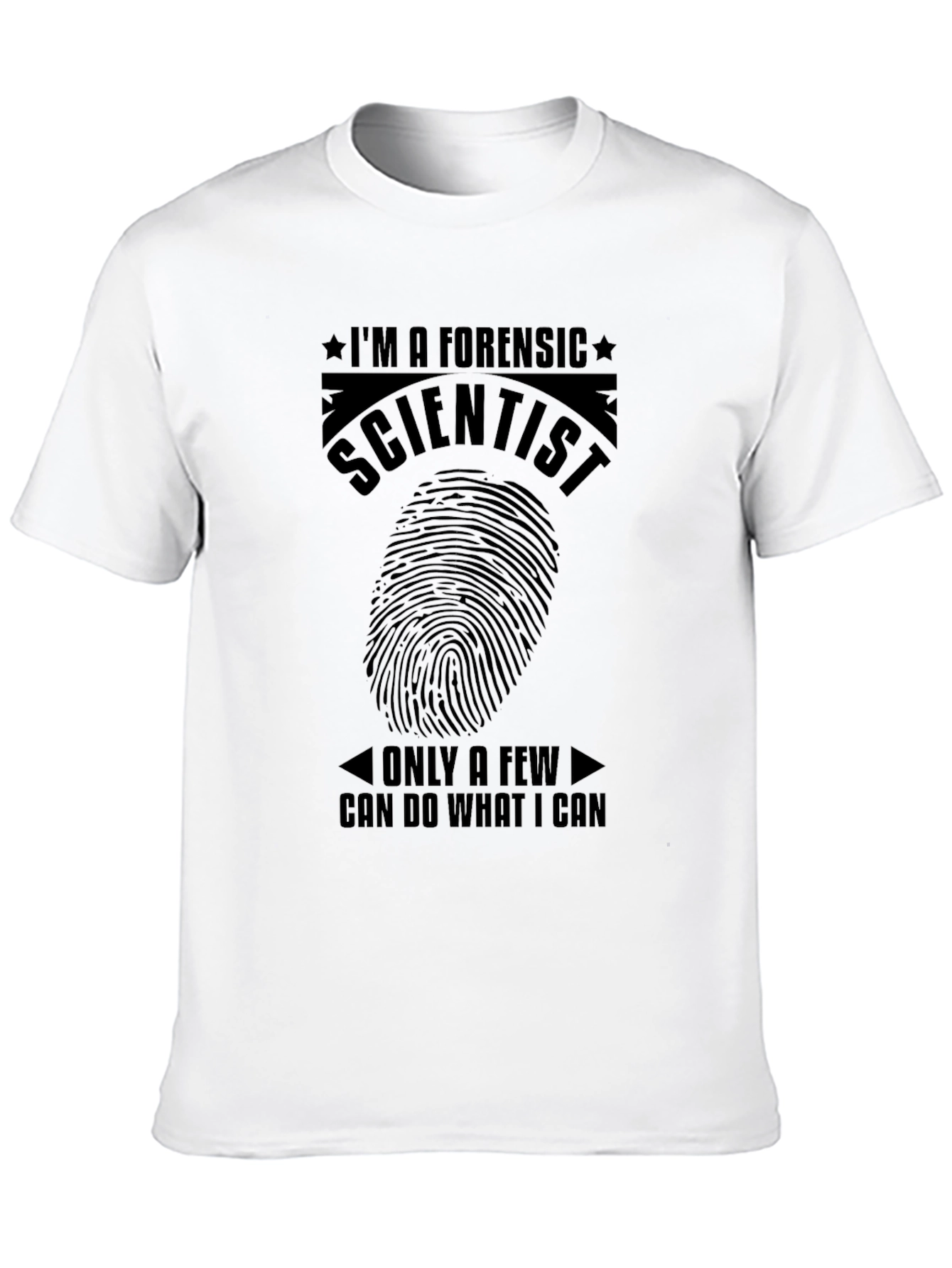 Black Forensic Scientist T-Shirt - Fingerprint Design view 10