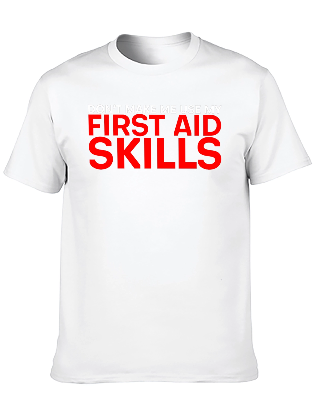 Black Funny First Aid Skills Black T-Shirt view 10