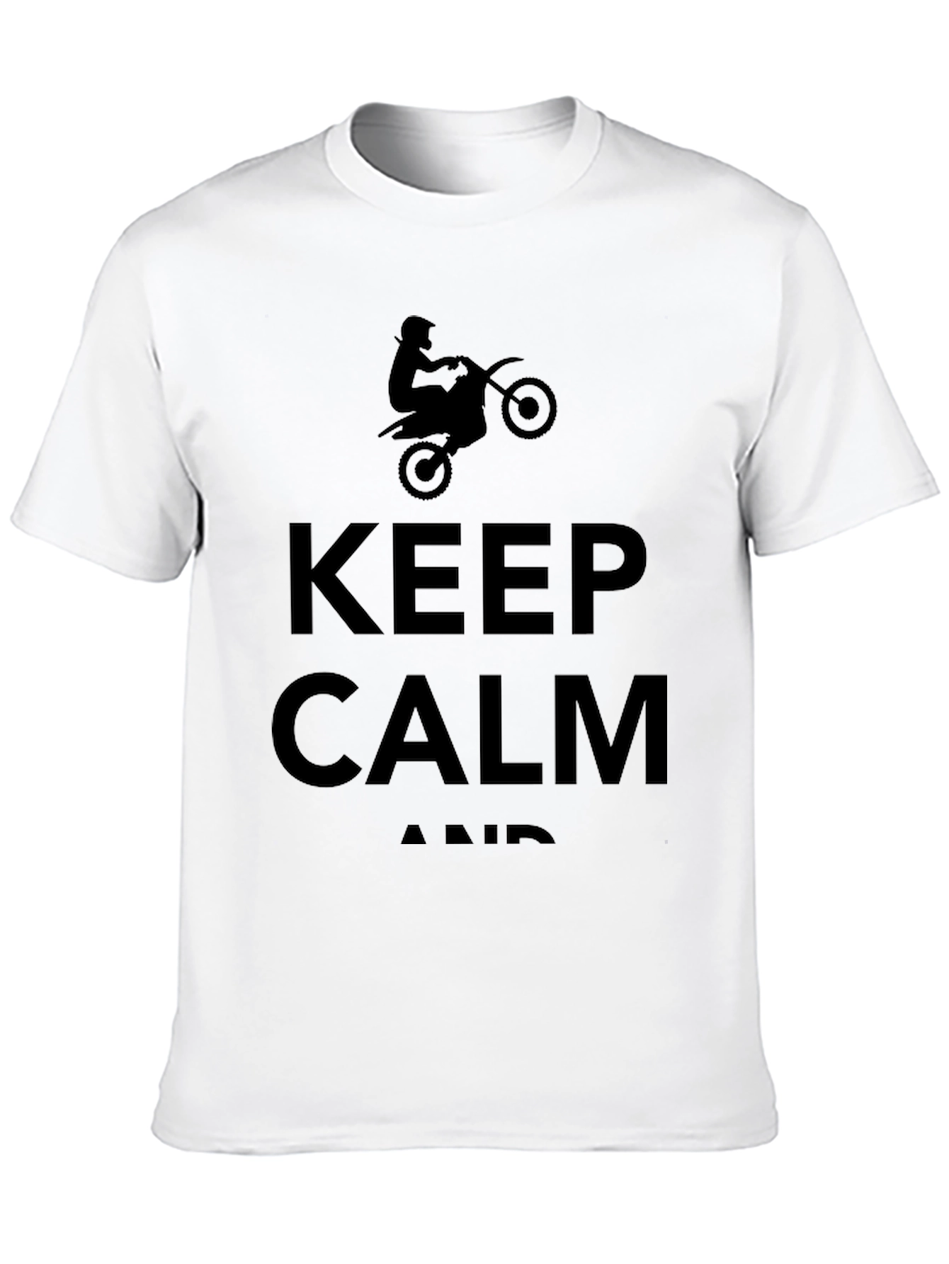Black Keep Calm Dirt Bike Graphic T-Shirt view 10