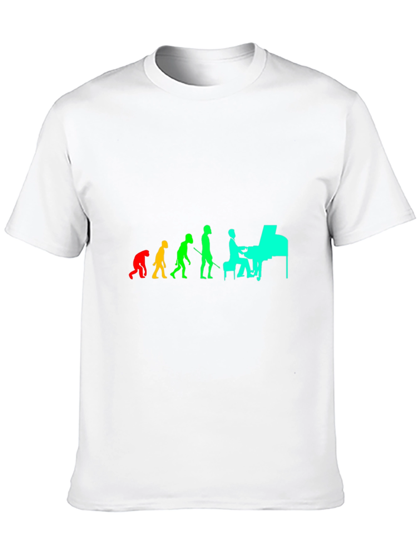 Black Evolution of Piano Player Tee view 10