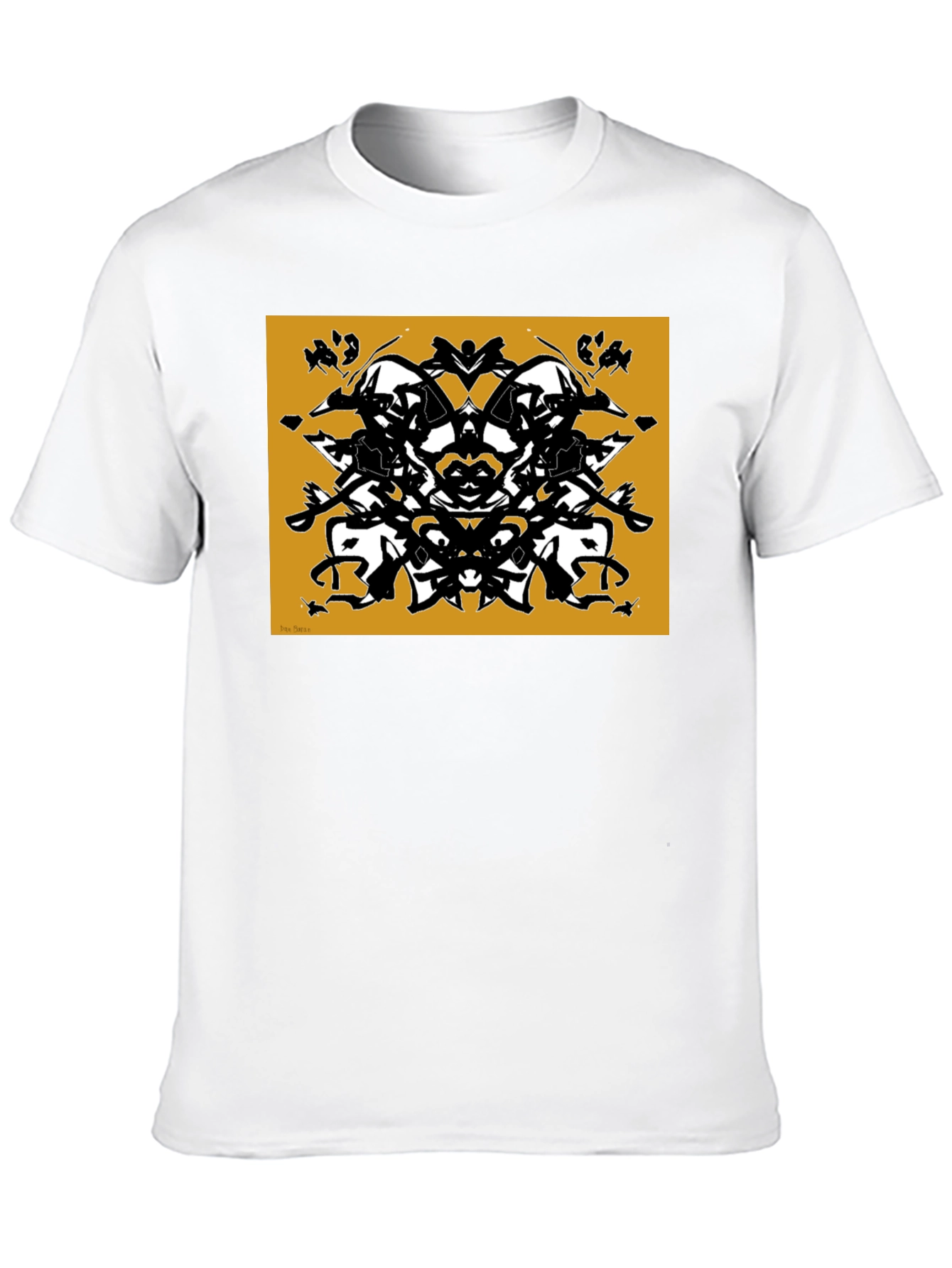 Black Abstract Rorschach Inkblot Graphic Tee view 10