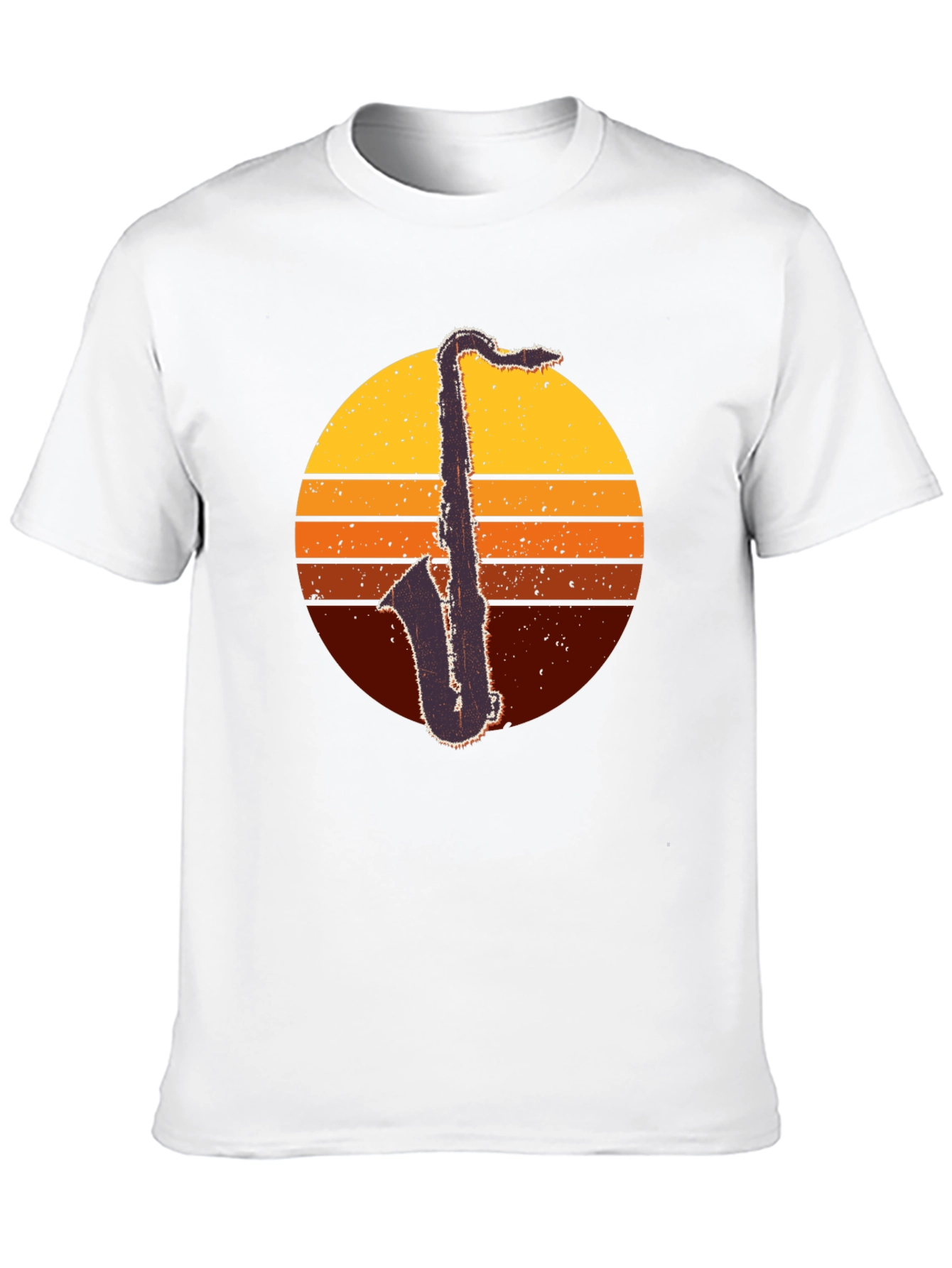 Black Retro Saxophone Sunset T-Shirt - Classic Cool view 10