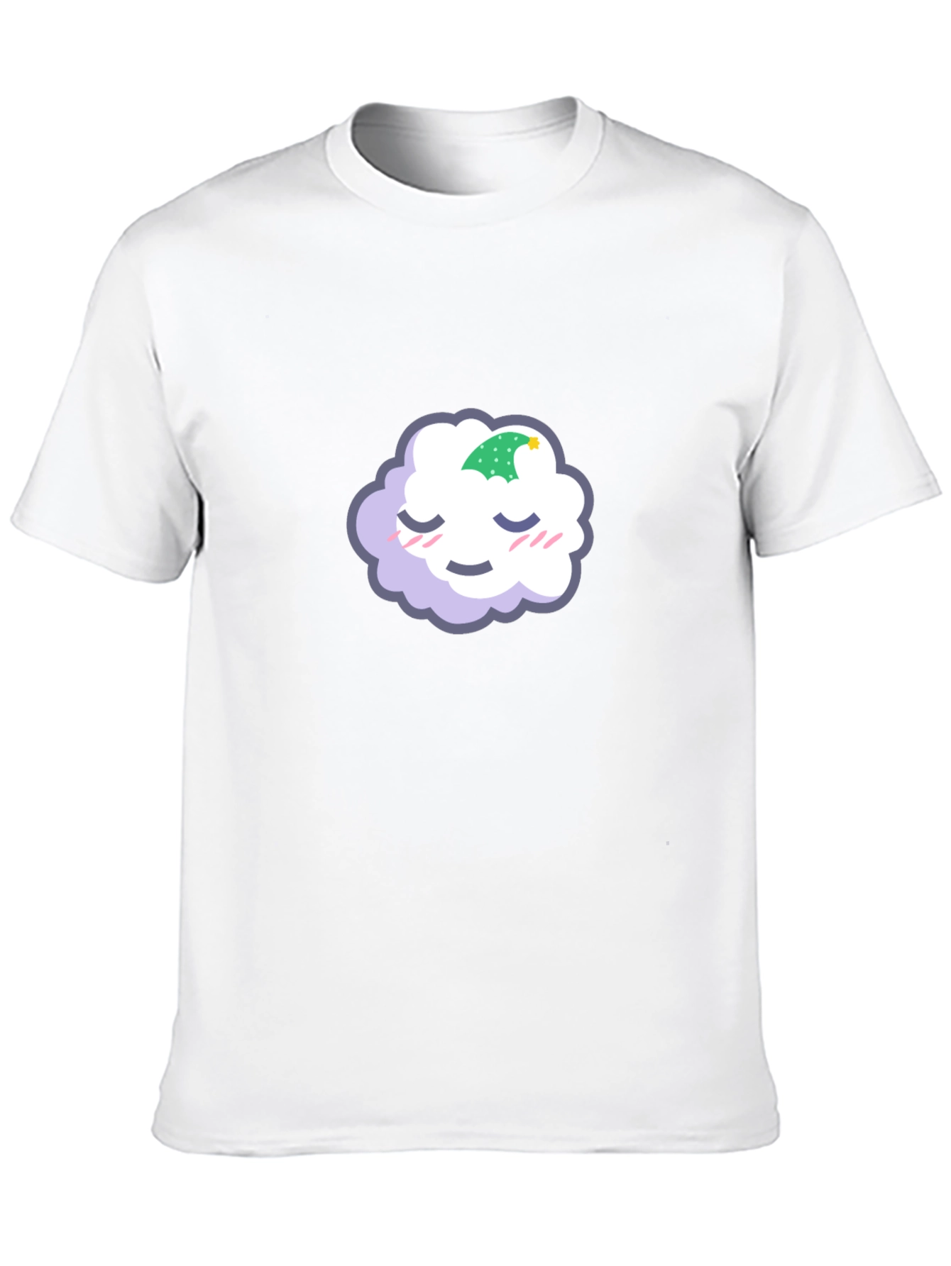 Black Cute Sleeping Cloud Graphic Tee - Black Cotton Blend view 10