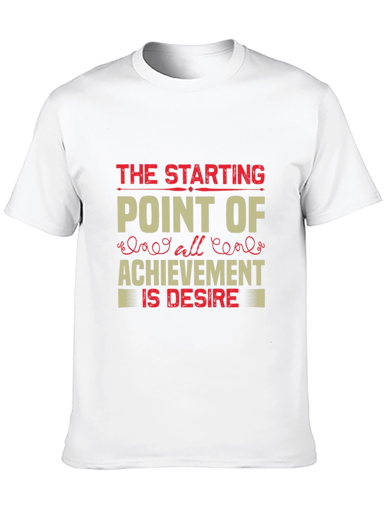 Black Motivational Black Graphic T-Shirt: Desire is Achievement view 10