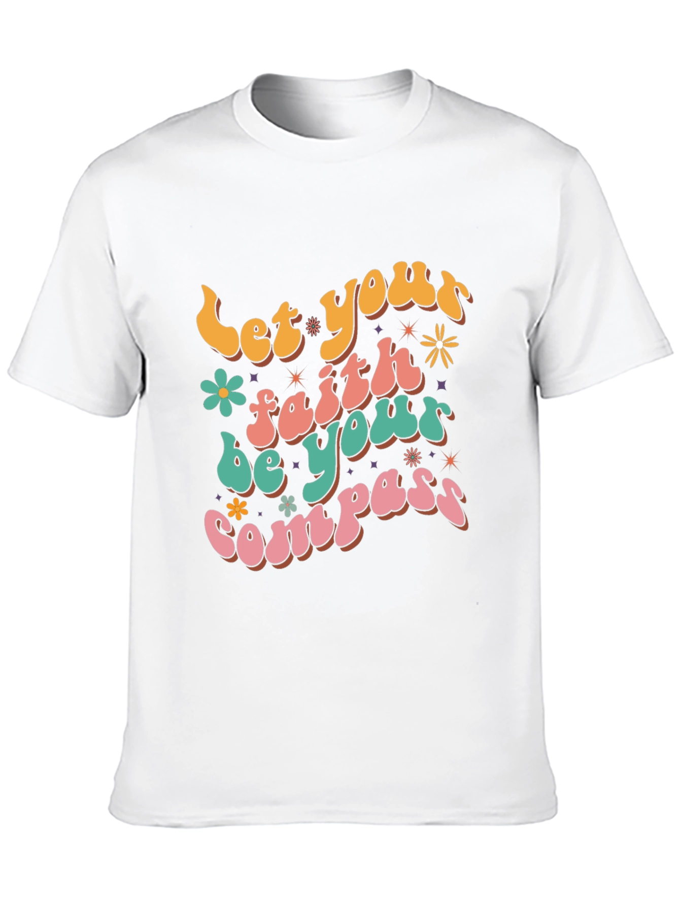 Black Faith Compass Graphic Tee - Retro Style view 10