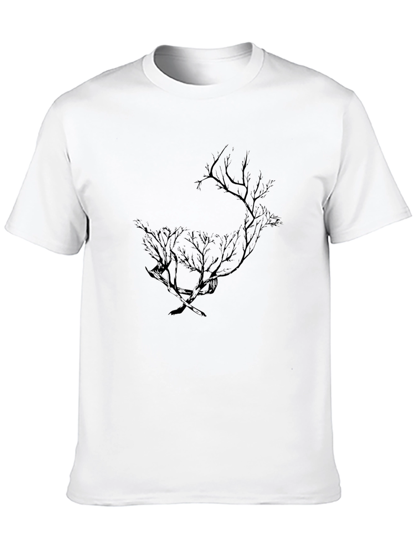 Black Men's Black Tree Silhouette Graphic Tee view 10