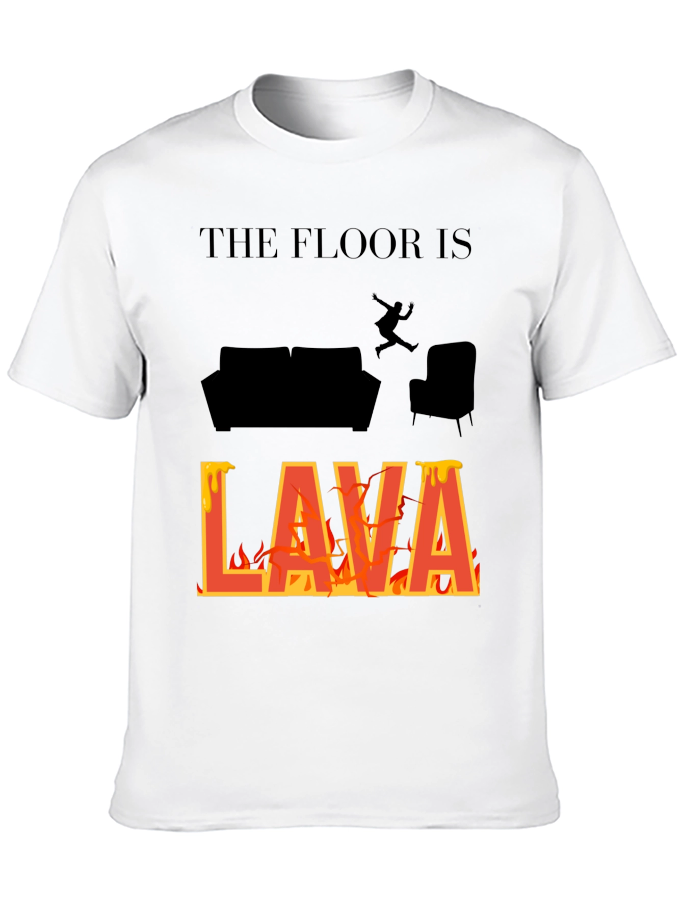 Black The Floor Is Lava T-Shirt Novelty Game Tee view 10