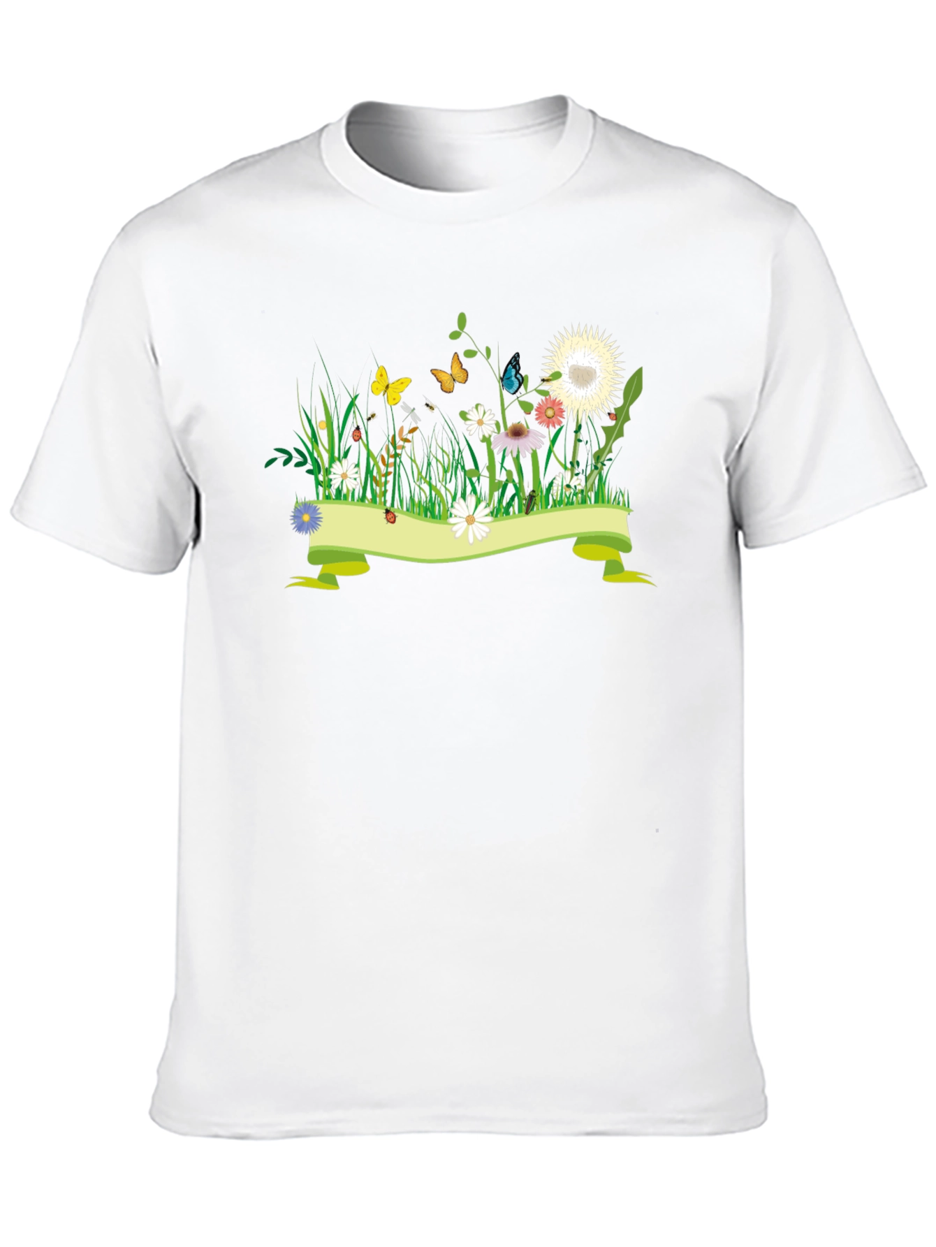 Black Nature Meadow Graphic Black Tee view 10