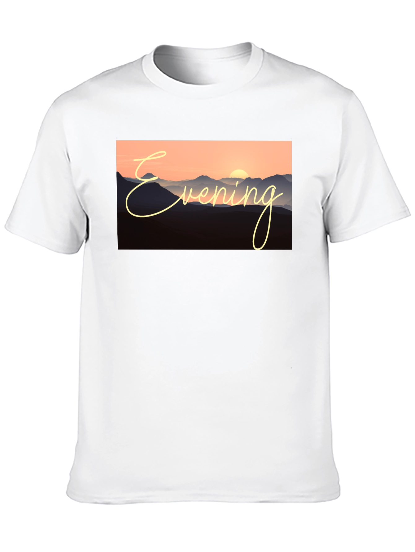 Black Evening Mountain Sunset Black T-Shirt view 10