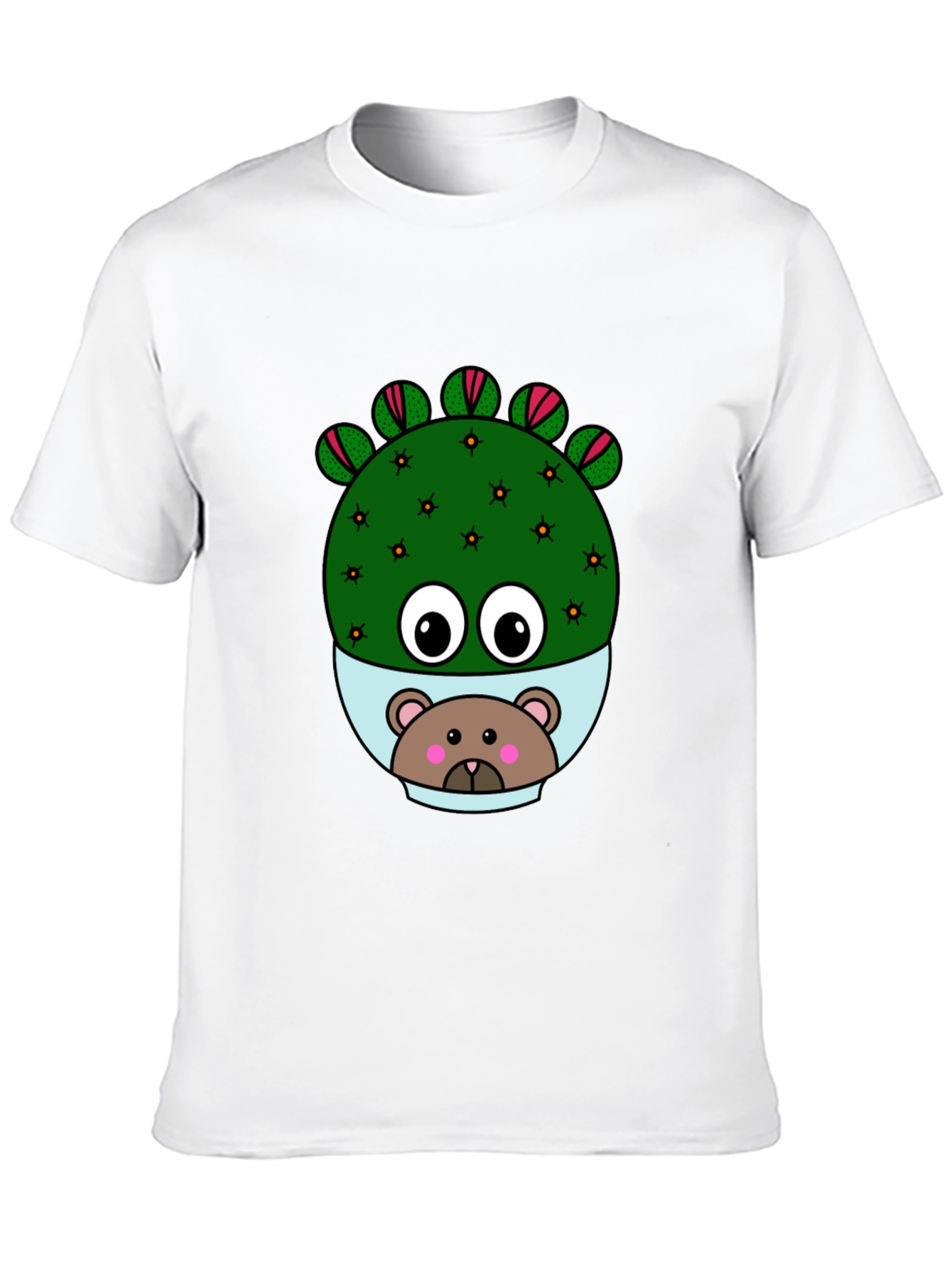 Black Cactus Bear T-Shirt - Unique Graphic Tee view 10