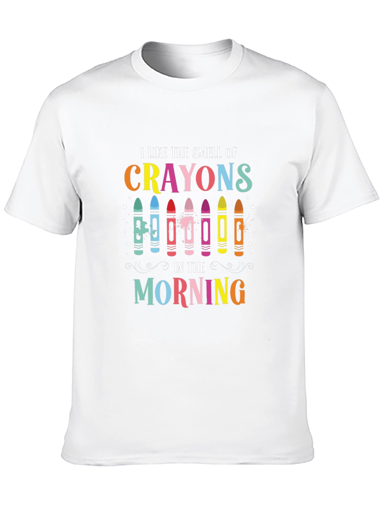 Black I Like the Smell of Crayons T-Shirt view 10