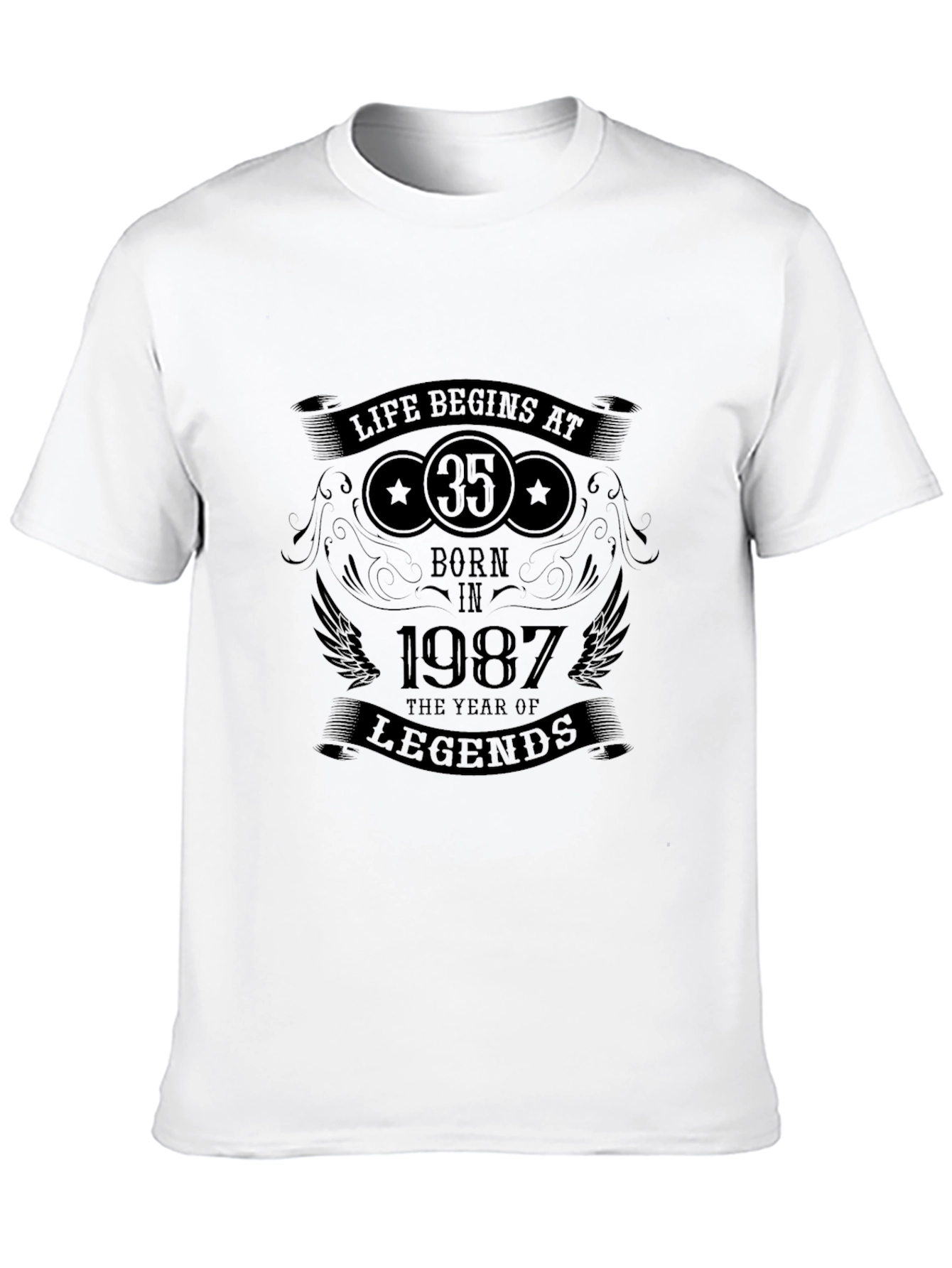 Black Life Begins at 35 Born in 1987 T-Shirt view 10