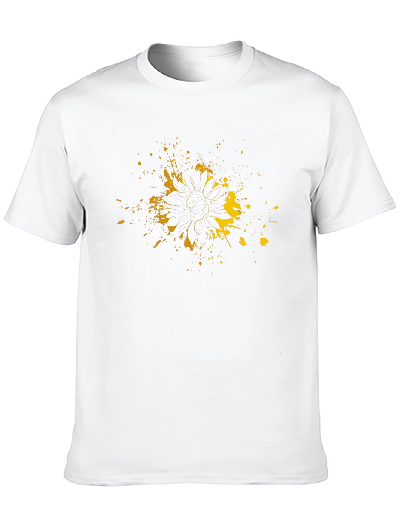 Black Sunflower Splatter Graphic Tee - Modern Art Shirt view 10