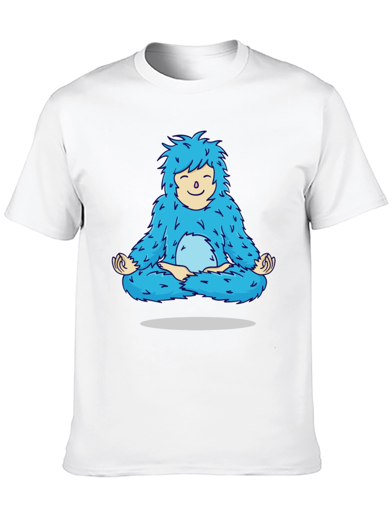 Zen Yeti T-Shirt - Meditating Blue Monster Tee - 10