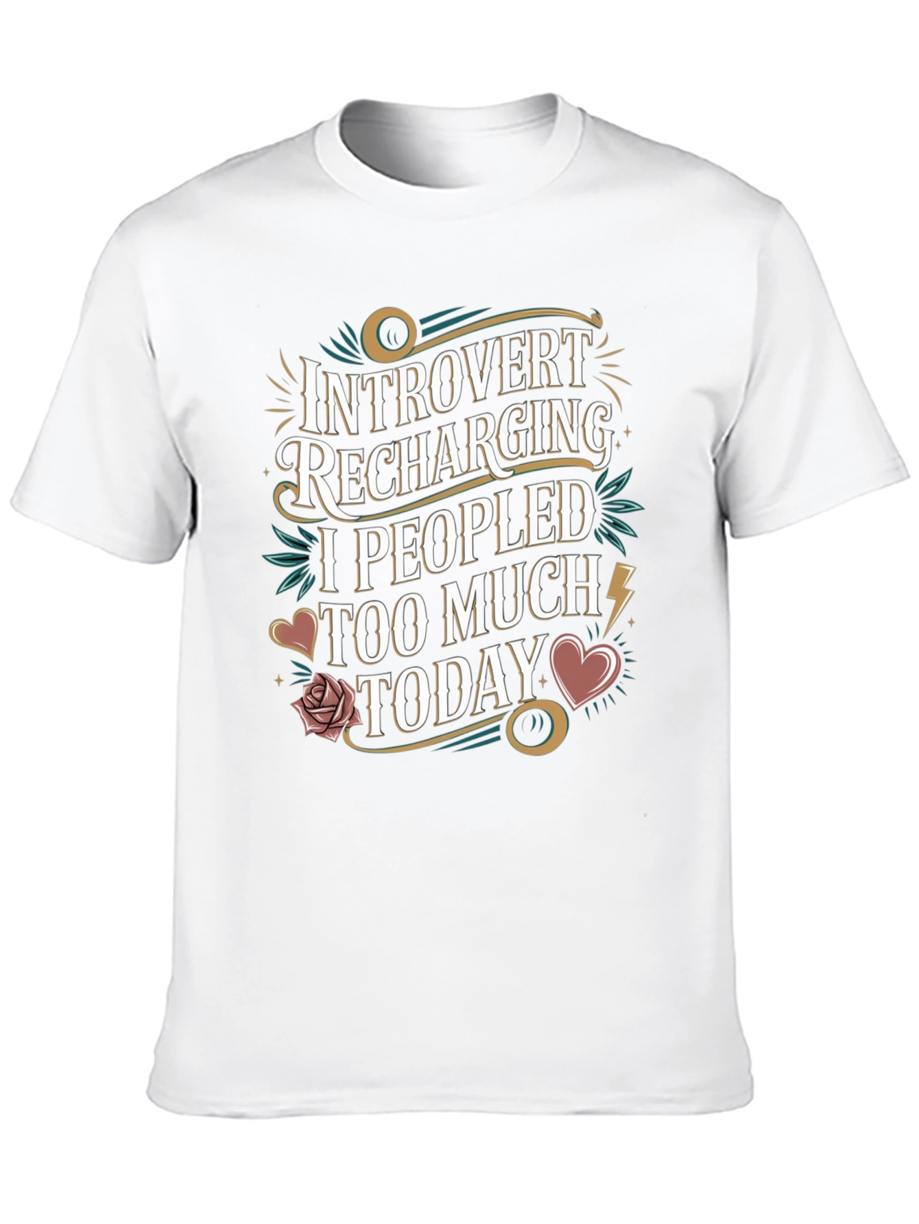 Black Introvert Recharging Graphic T-Shirt view 10