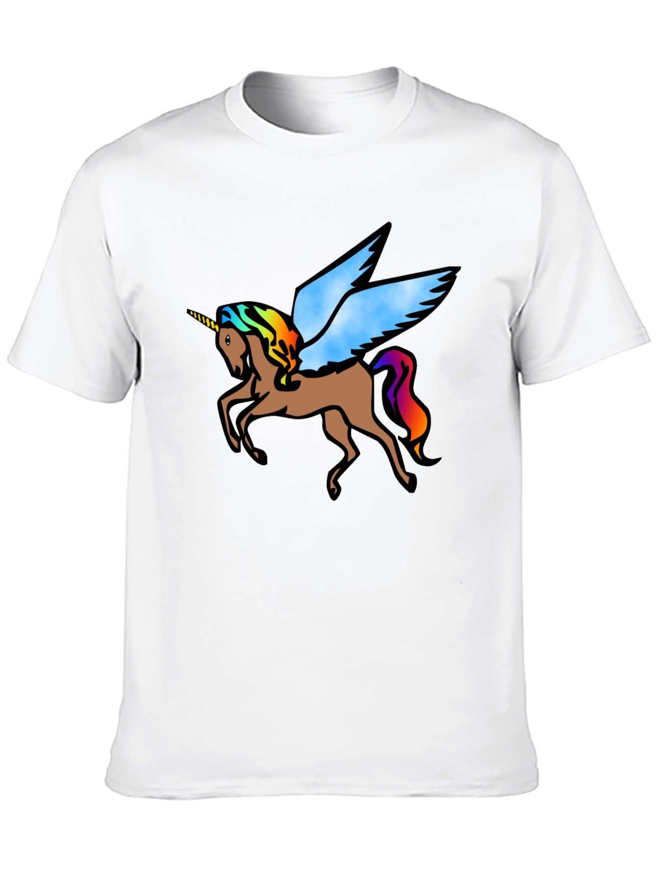 Black Unicorn Pegasus Graphic Tee - Black Cotton T-Shirt view 10