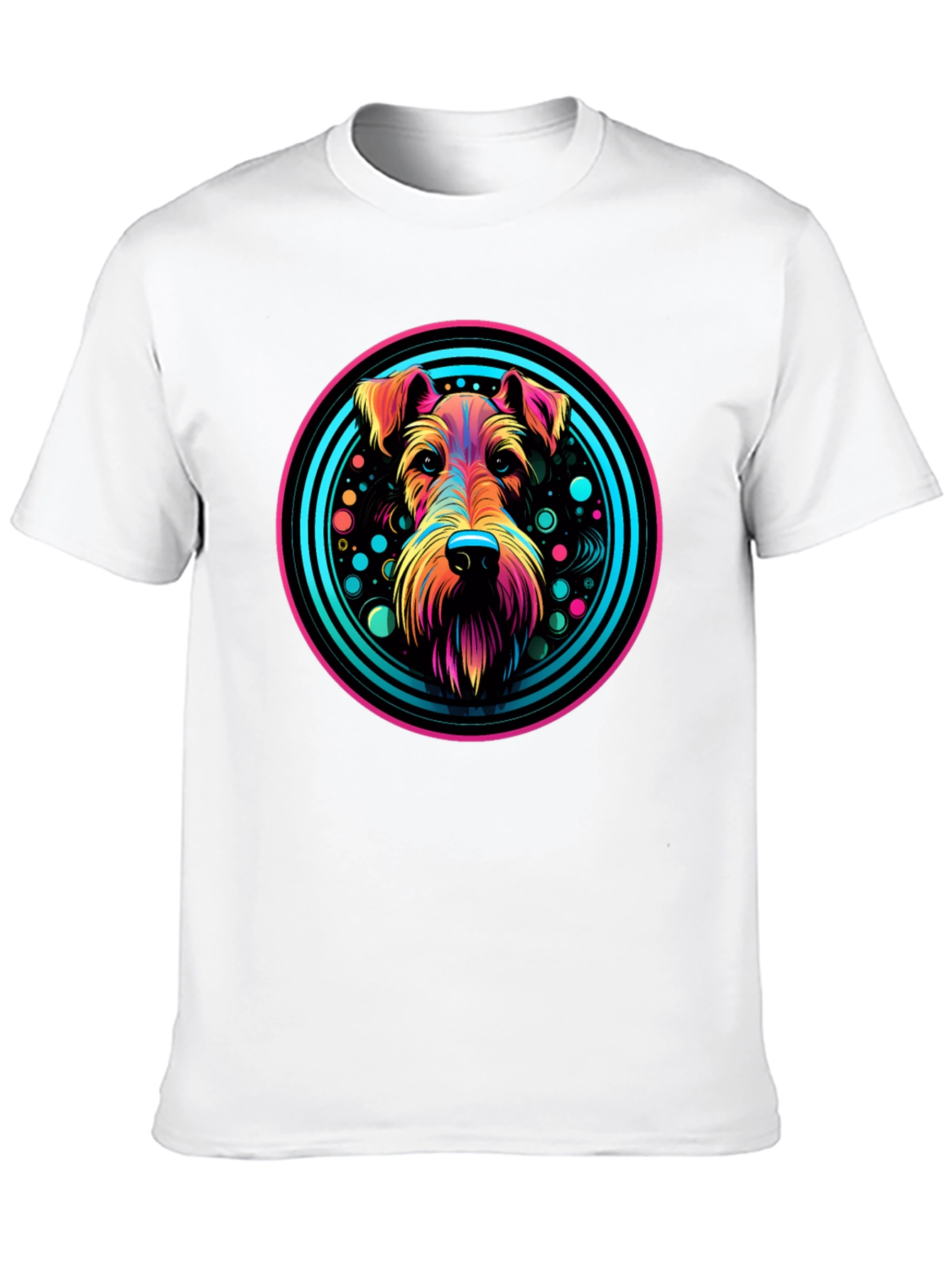 Black Vibrant Dog Graphic Tee - Colorful Pup Design view 10