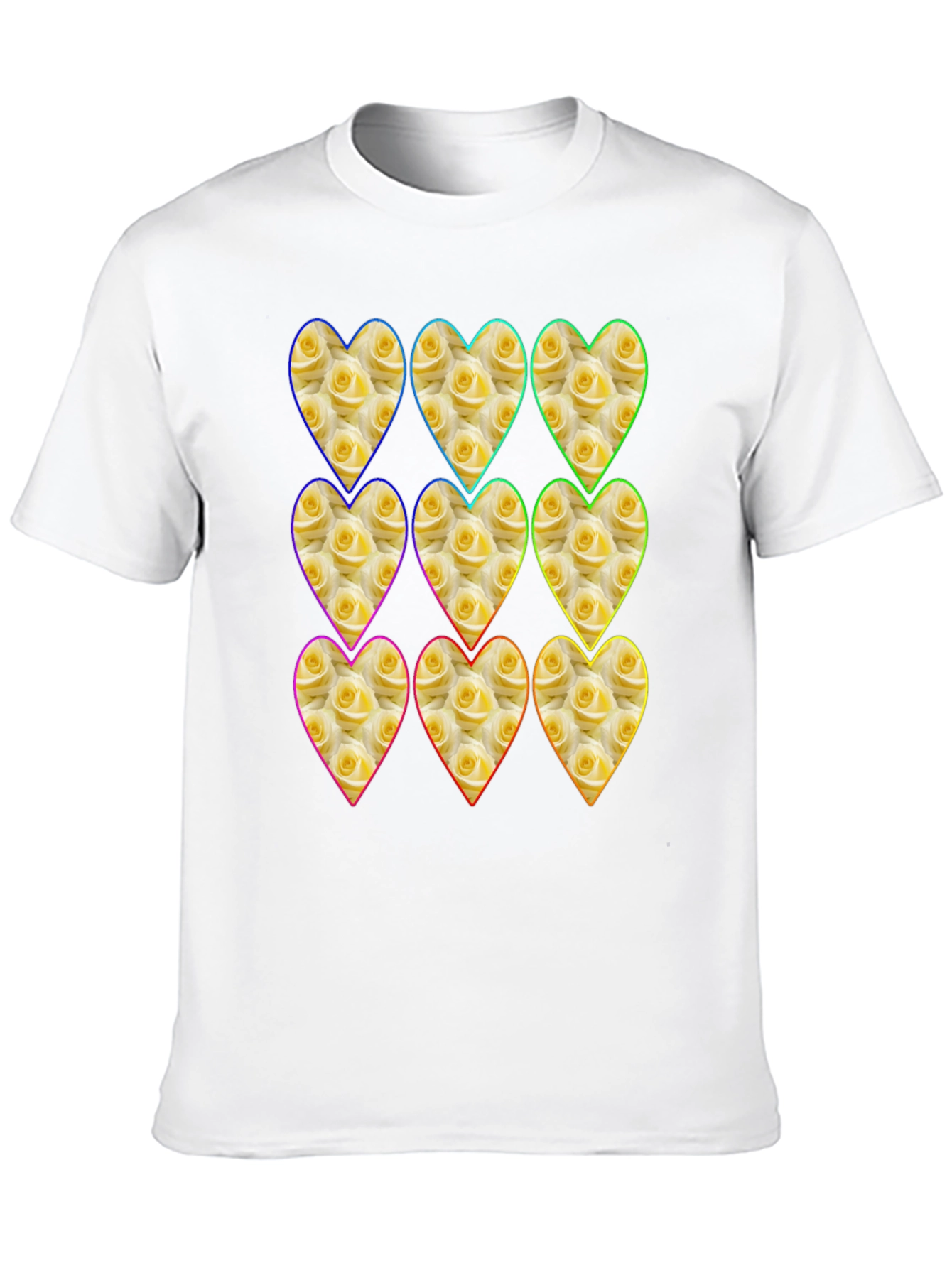 Black Floral Heart Pattern Graphic Tee view 10