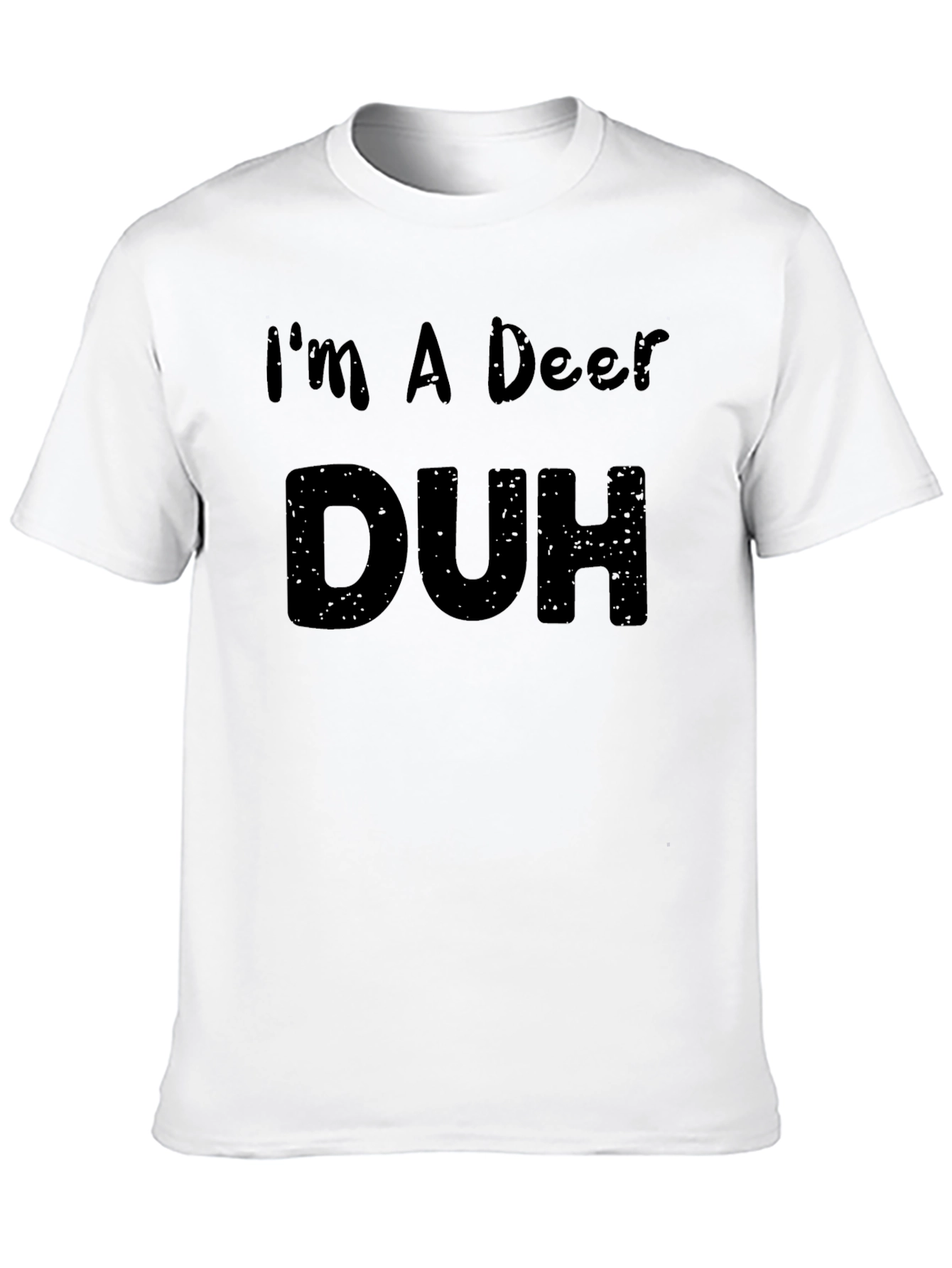 Black I'm A Deer Duh Black T-Shirt view 10