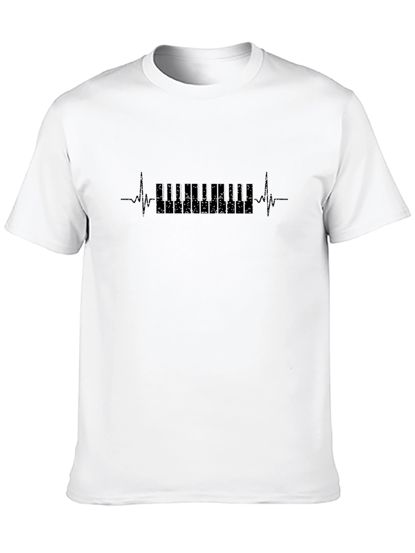 Black Piano Heartbeat Graphic Tee - Music Lover's T-Shirt view 10