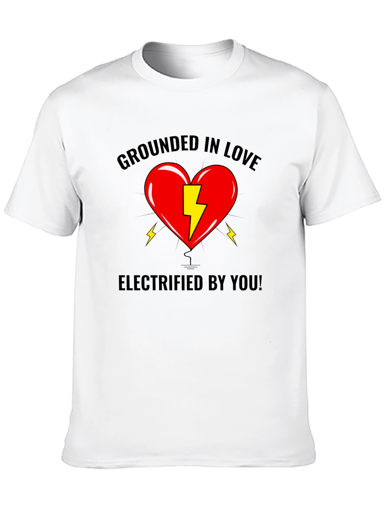 Black Grounded In Love T-Shirt - Electrified By You! Graphic Tee view 10