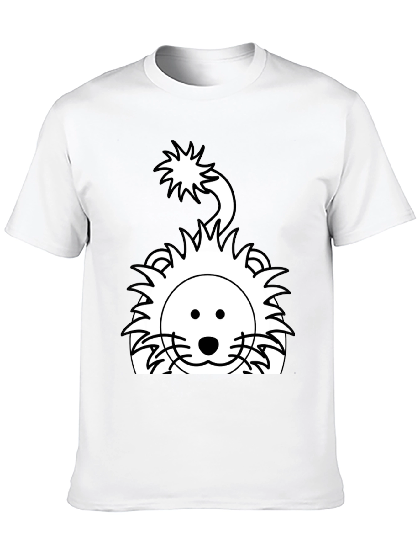 Black Cartoon Lion Graphic Tee - Black view 10