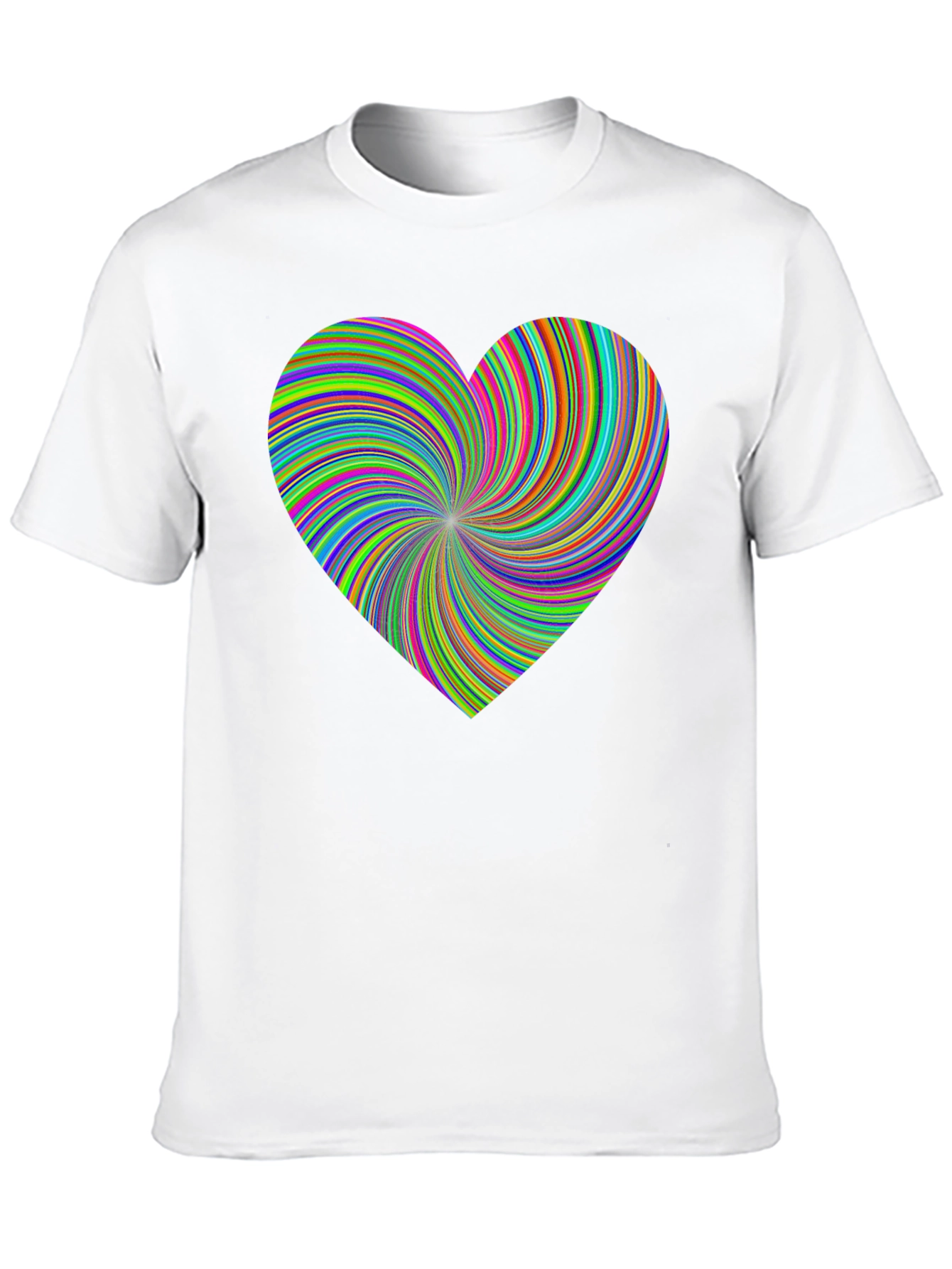 Black Vibrant Swirl Heart Black T-Shirt - Modern Artistic Tee view 10