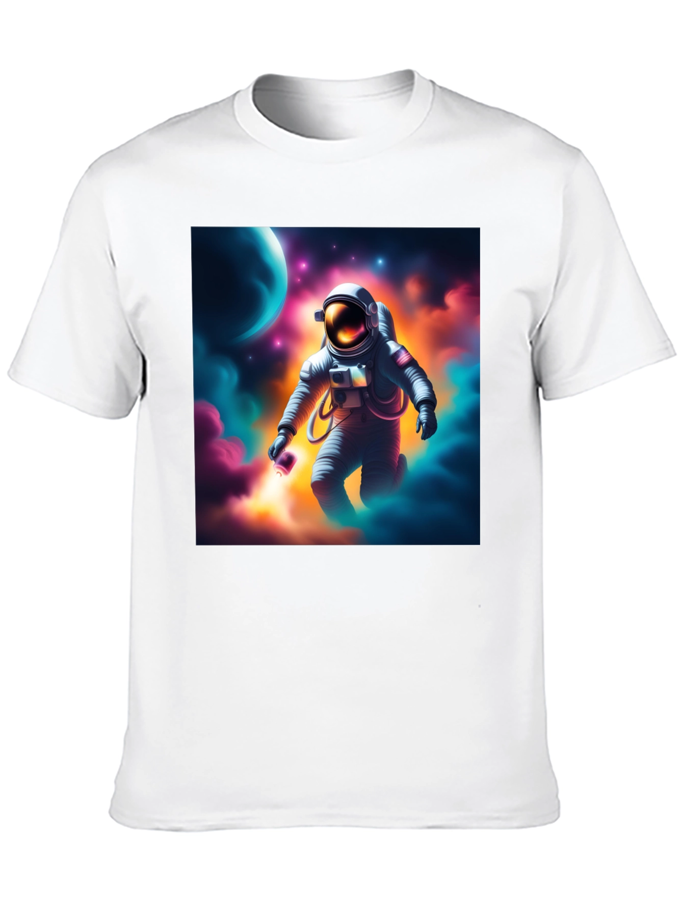 Black Astronaut in Space Graphic T-Shirt view 10