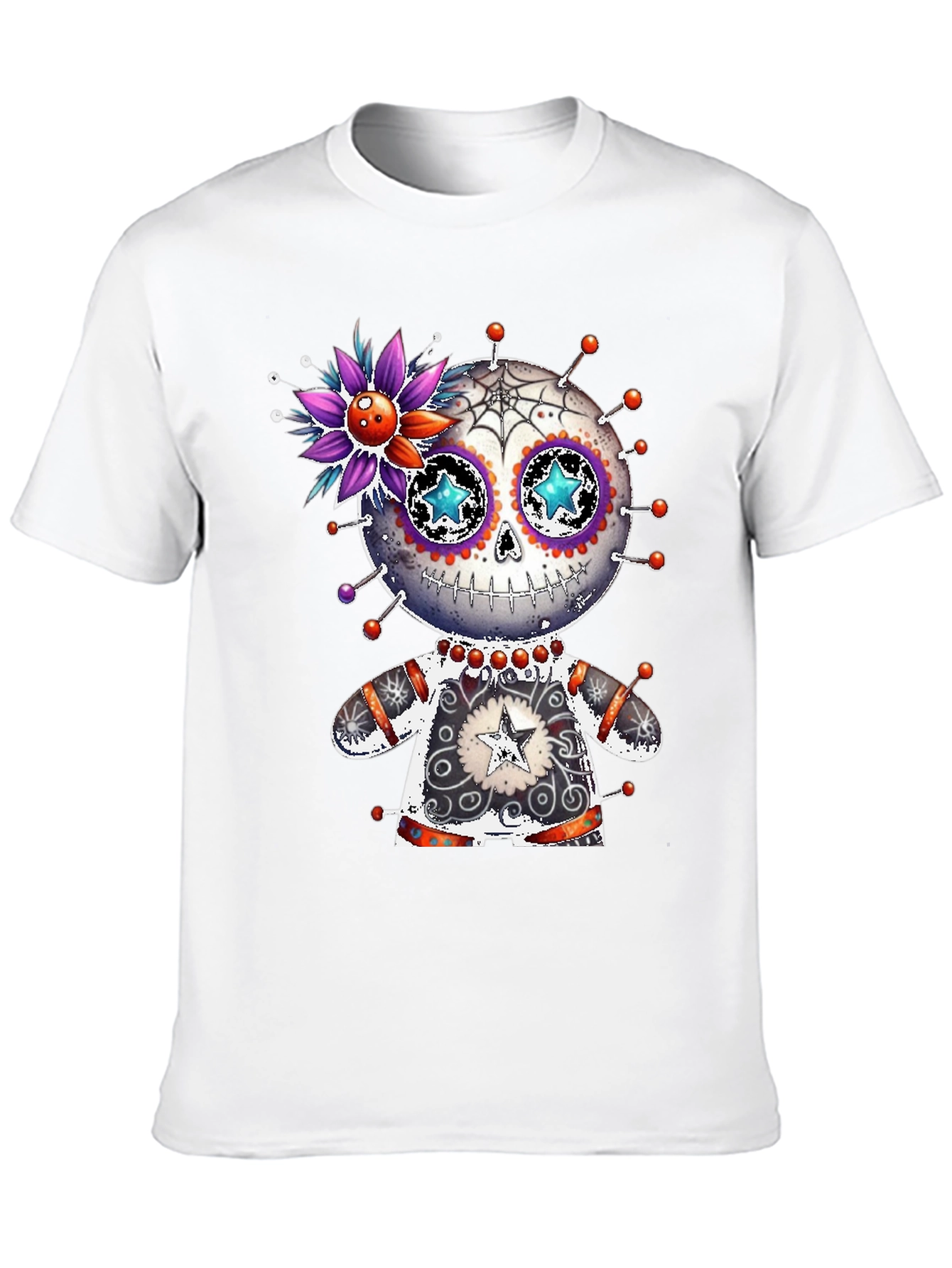 Black Sugar Skull Voodoo Doll T-Shirt view 10